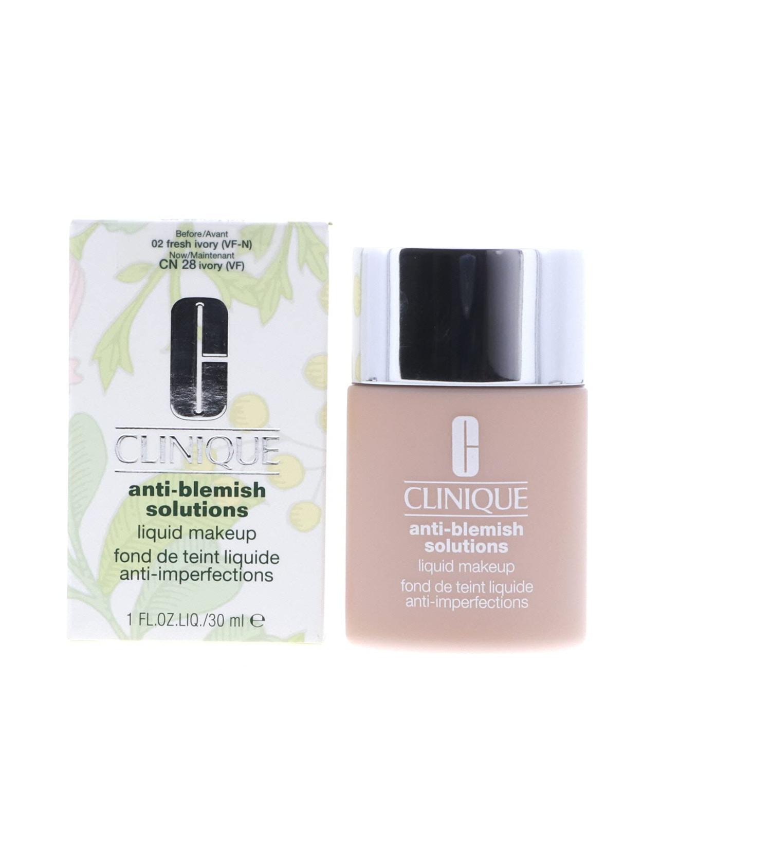 Clinique Acne Solutions Liquid Makeup - No.02 Fresh Ivory 1 oz | Perfect coverage for acne-prone skin - Buy Online on GoSupps.com