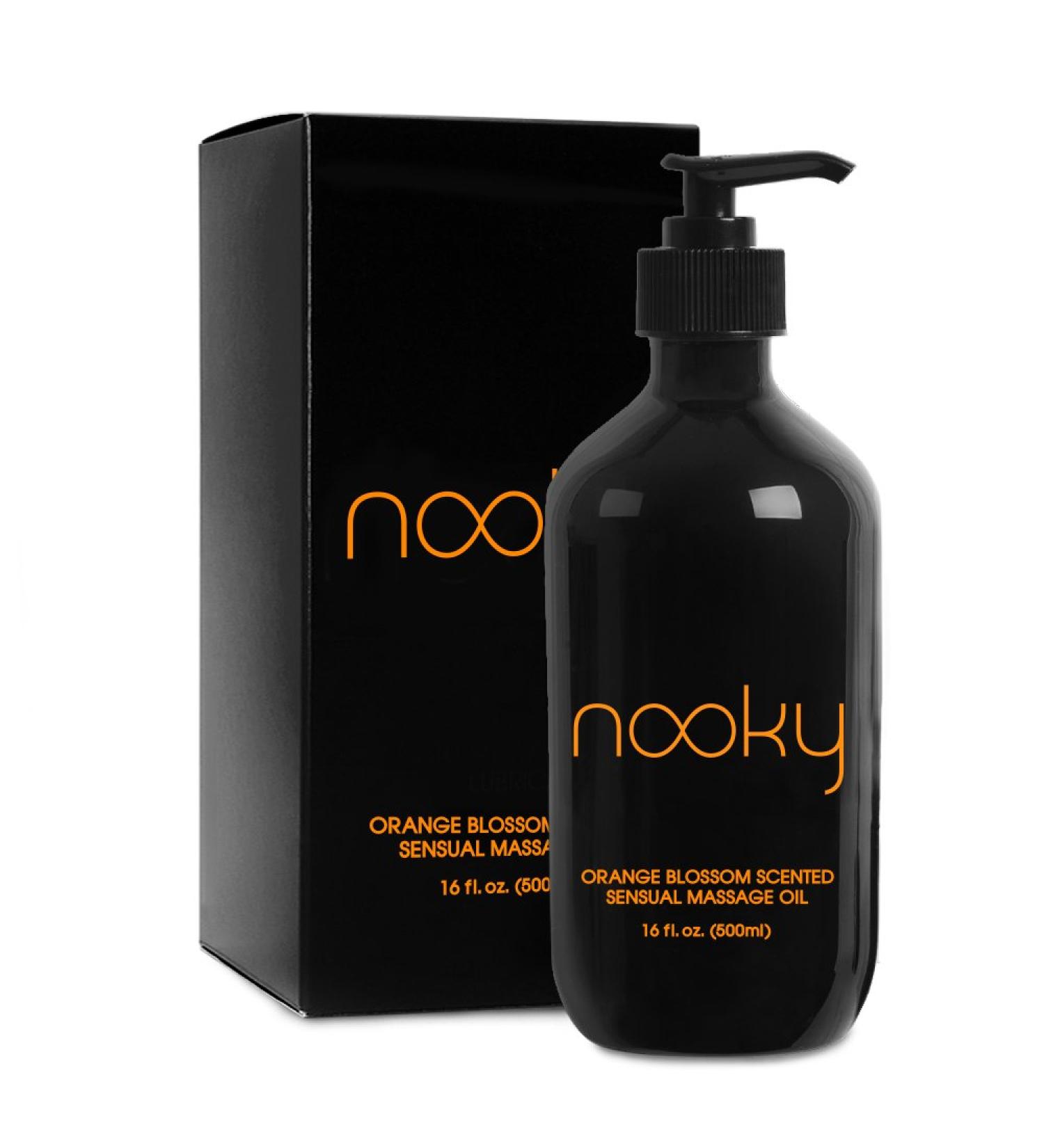 Nooky Orange Blossom Massage Oil - Jojoba & Essential Oils 16 Ounce | Best for Relaxation & Skin Care | International Shipping Available - Buy Online on GoSupps.com