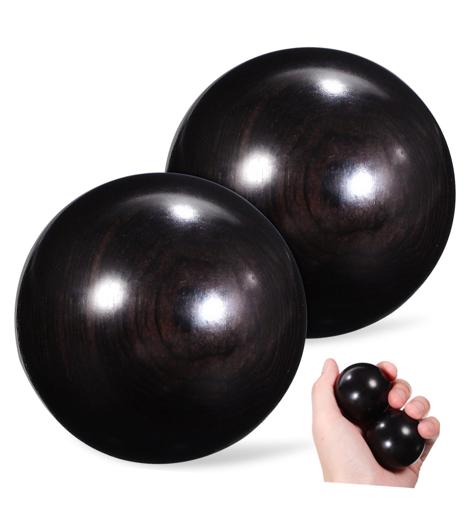 Solustre Wooden Massage Device - Small Handball for Stress Relief & Fitness | Premium Hand Carved Chinese Balls - Buy Online on GoSupps.com