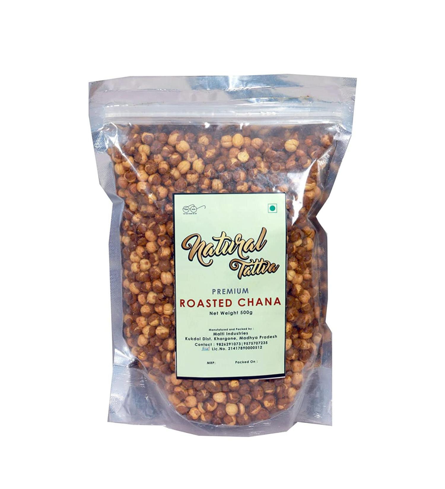 Natural Tattva Roasted Chana chilli garlic Bhuna Chana Roasted Masala Chickpeas (300gm Pack of 1)