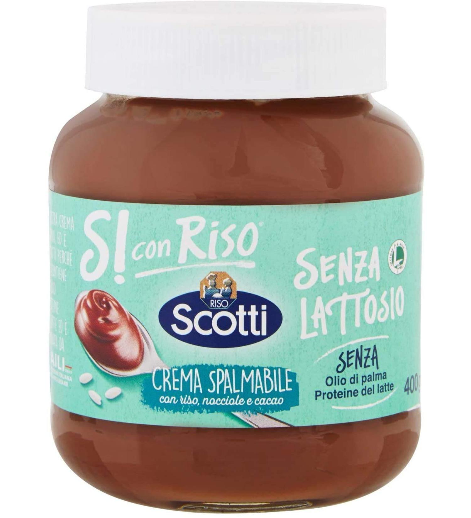 Riso Scotti Riso Scotti Si con Riso Spread Cream with Rice Hazelnuts and Cocoa - Lactose Free Gluten Free and Palm Oil Free 400g