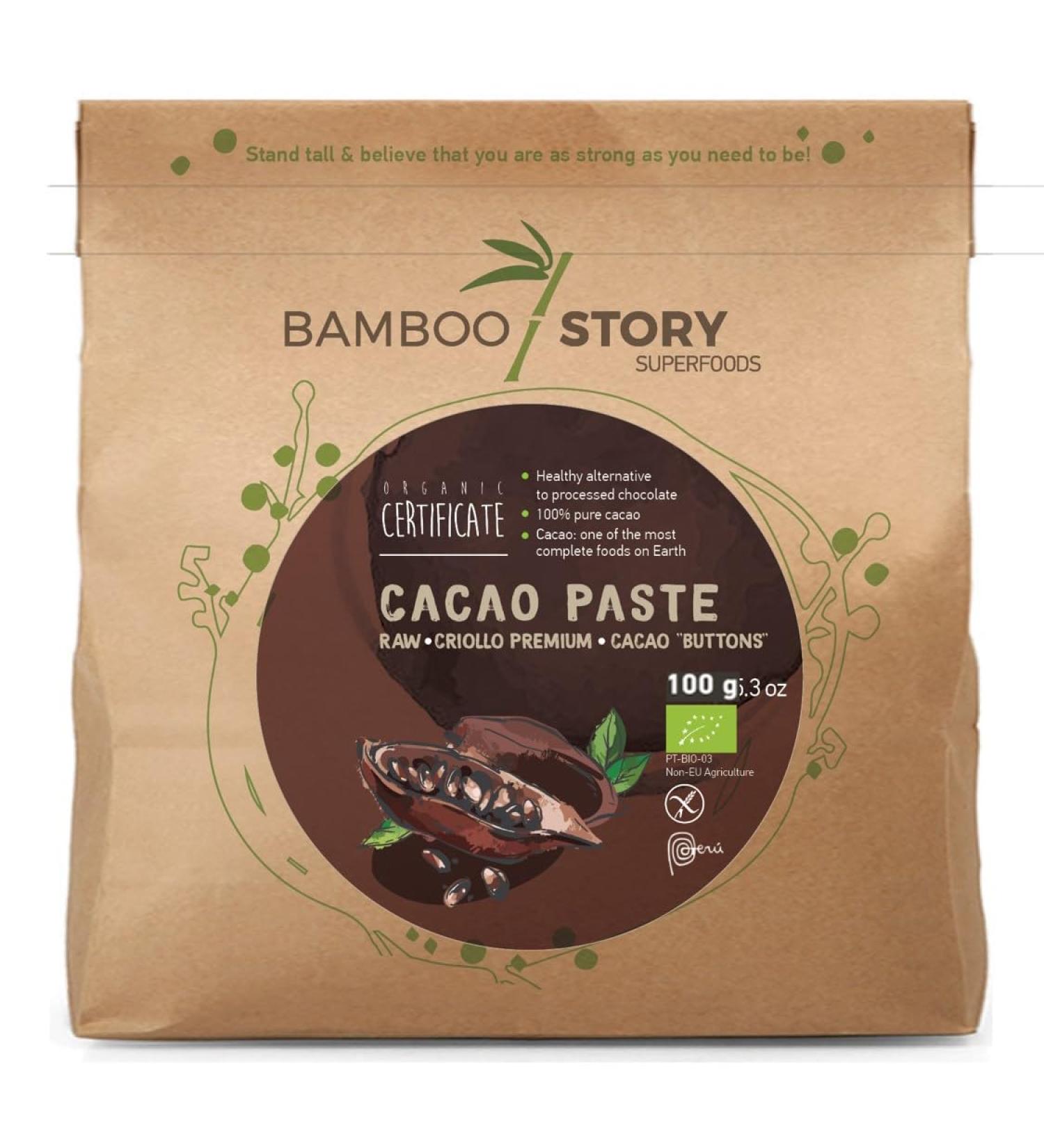 NEW | Cocoa Paste | BAMBOO STORY | Raw | Pallets | Criollo | Peru | 100% Pure | 100g - Buy Online on GoSupps.com