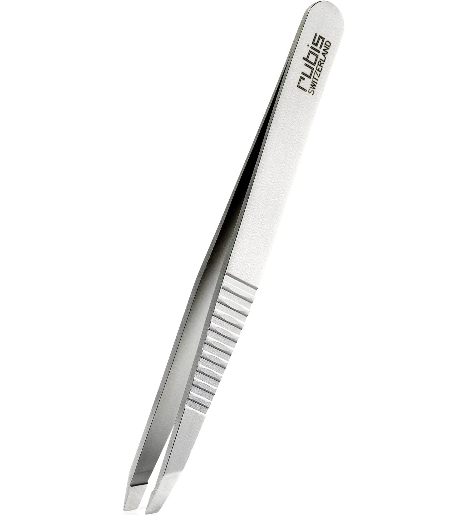 Rubis ProGrip Slanted Tweezers - Professional Non-Slip Eyebrow Tweezers with Grooved Handle | International Shipping - Buy Online on GoSupps.com