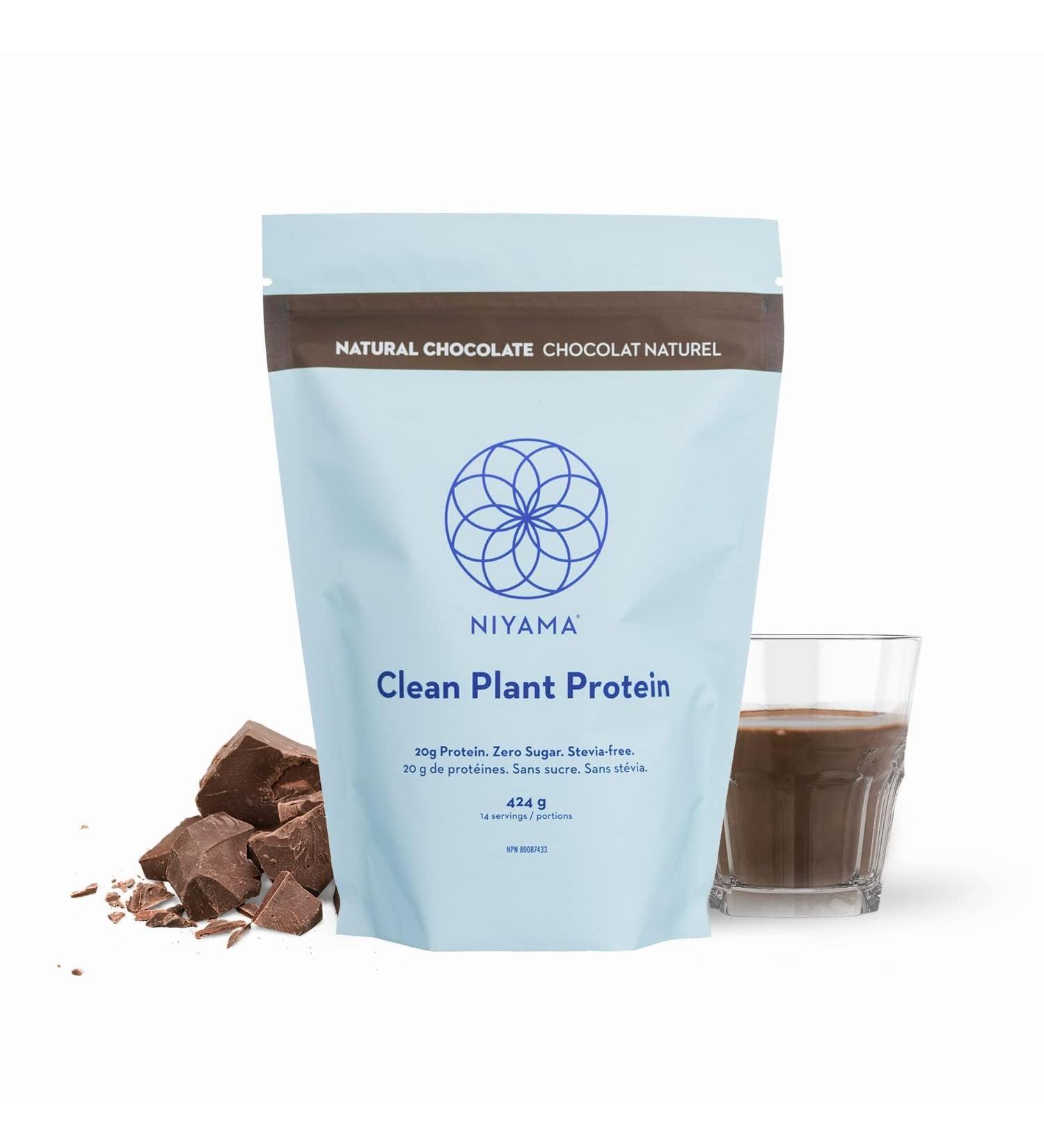 Niyama Clean Plant Protein Powder | Delicious and Smooth Vegan Protein Powder from Organic Peas | Paleo Keto Soy-free Gluten-free No Stevia Zero Sugar | Chocolate Protein Powder (14 servings) (( Pack of 1 ) 424 g Chocolate) Chocolate ( Pack of 1 ) 424 g - Buy Online on GoSupps.com