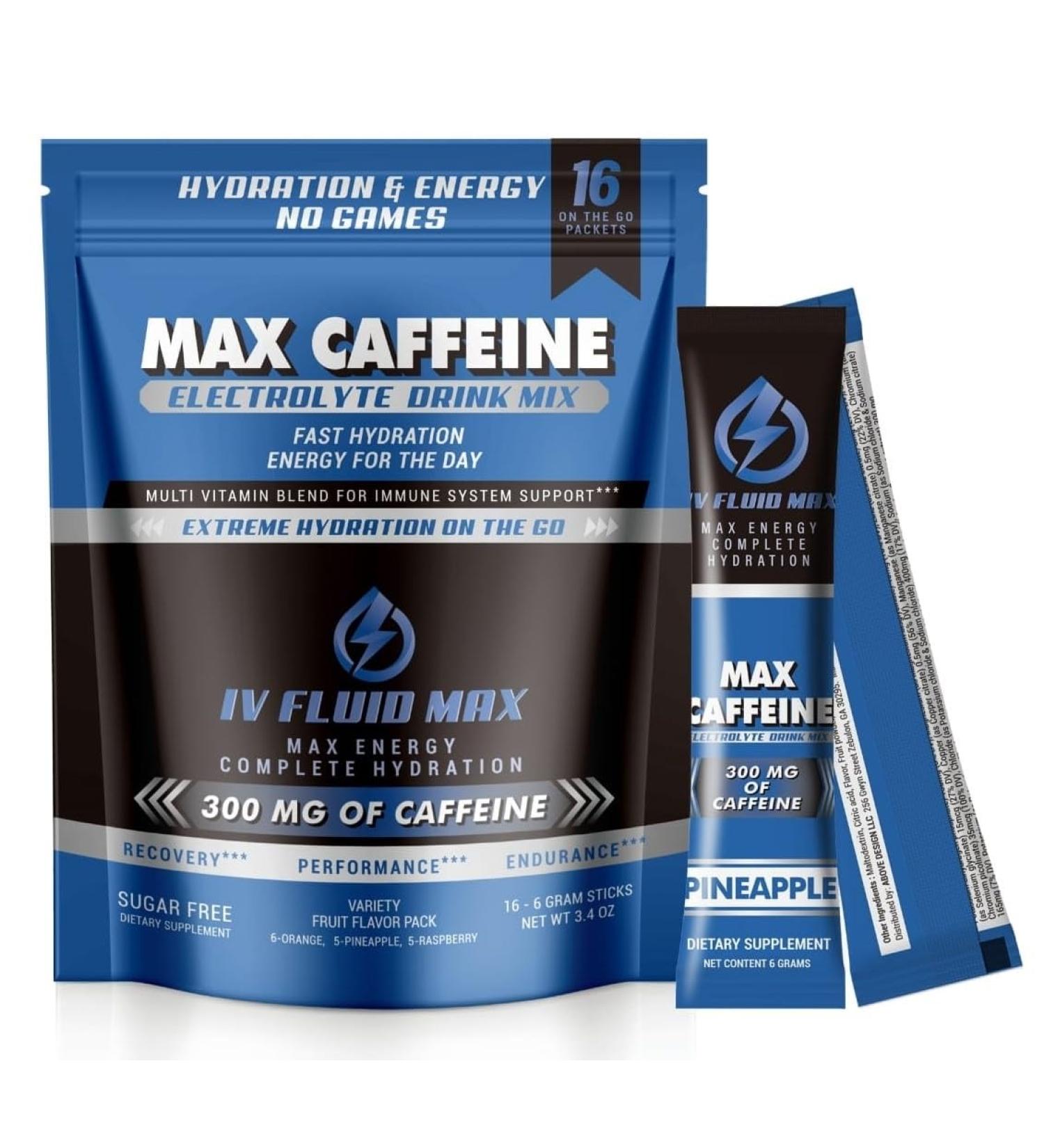 Hydration Acceleration Energy Drink Mix - 300 mg Caffeine & Electrolytes | Preworkout & Recovery Boost - Buy Online on GoSupps.com