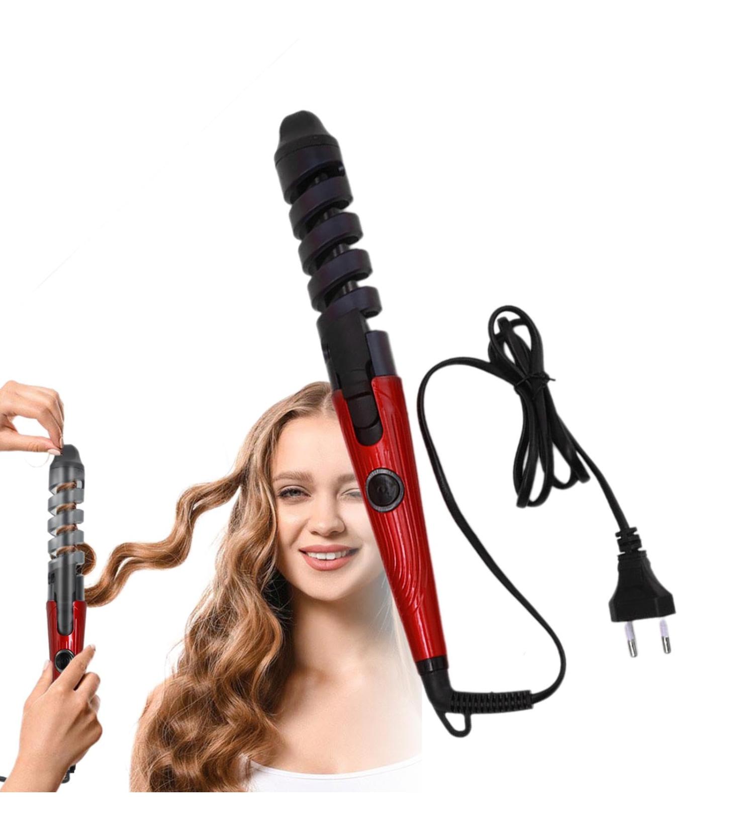 Automatic Curling Wand | Hair Curler for Women | Hair Straightener and Curler 2 in 1 Automatic Hair Curler Curling Wand for Girls and Women Red US - Buy Online on GoSupps.com