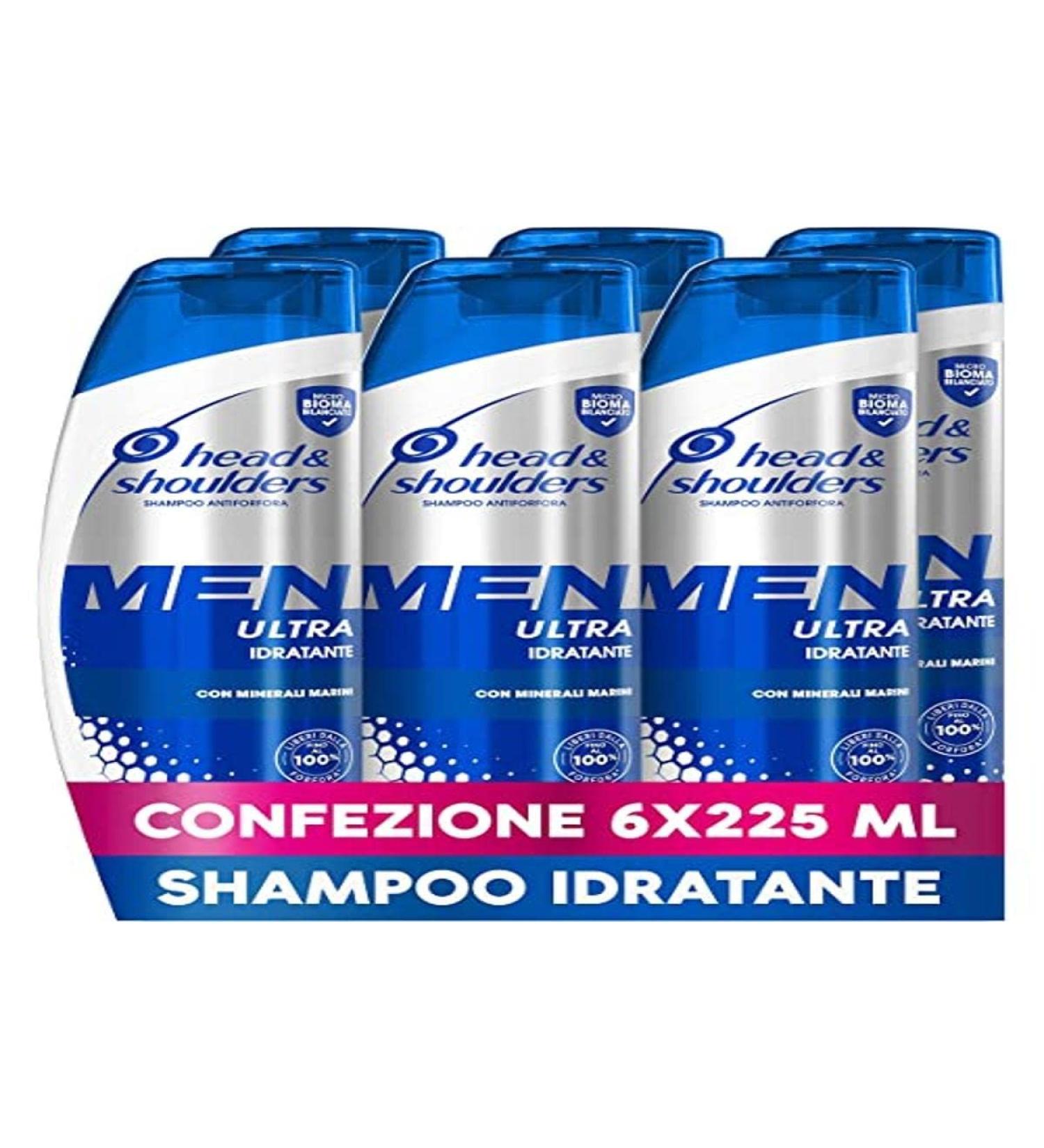 Head Shoulders Head & Shoulders Men Ultra Antidandruff shampoo moisturizing for men 225 ml practical size X6 packaging for oily hair dandruff