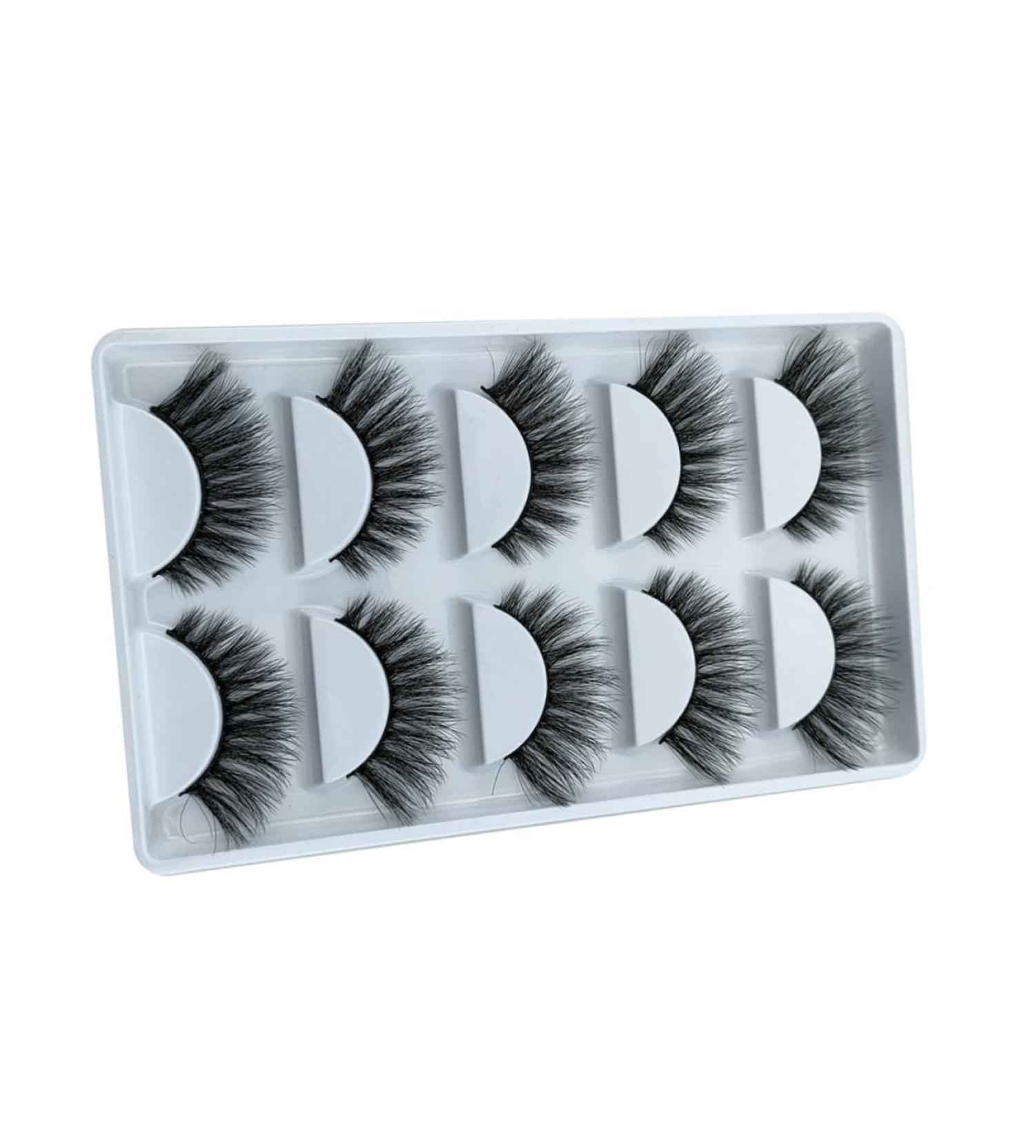 POPETPOP 5 Pairs Fake eyelashes self adhesive eyelashes natural look fake bottom lashes magnetic false eyelashes faux lashes easiest fake lashes set Extended section 3d fiber - Buy Online on GoSupps.com