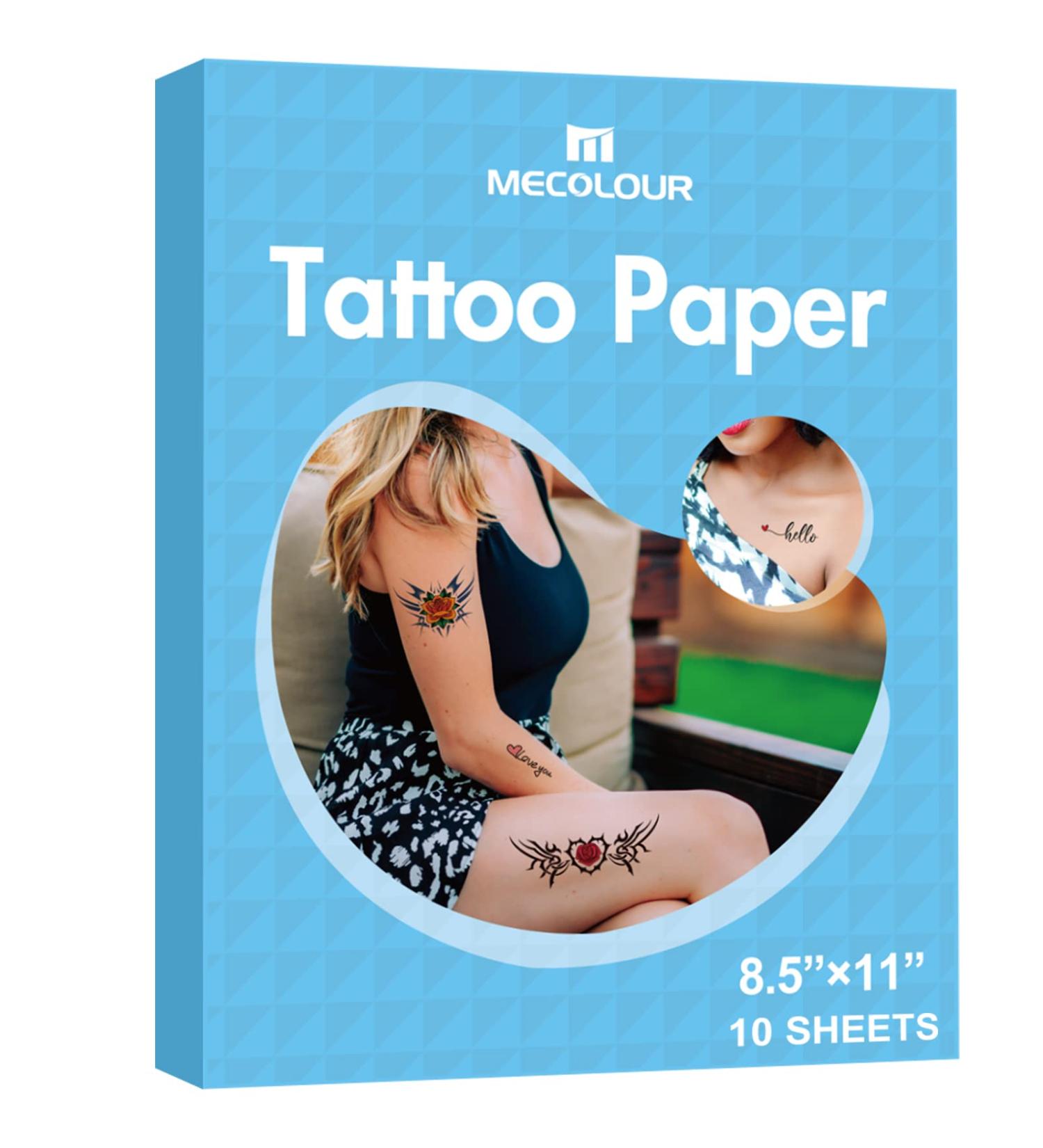 MECOLOUR Printable Temporary Tattoo Paper for Laser Printer - 10 Sheets - Buy Online on GoSupps.com