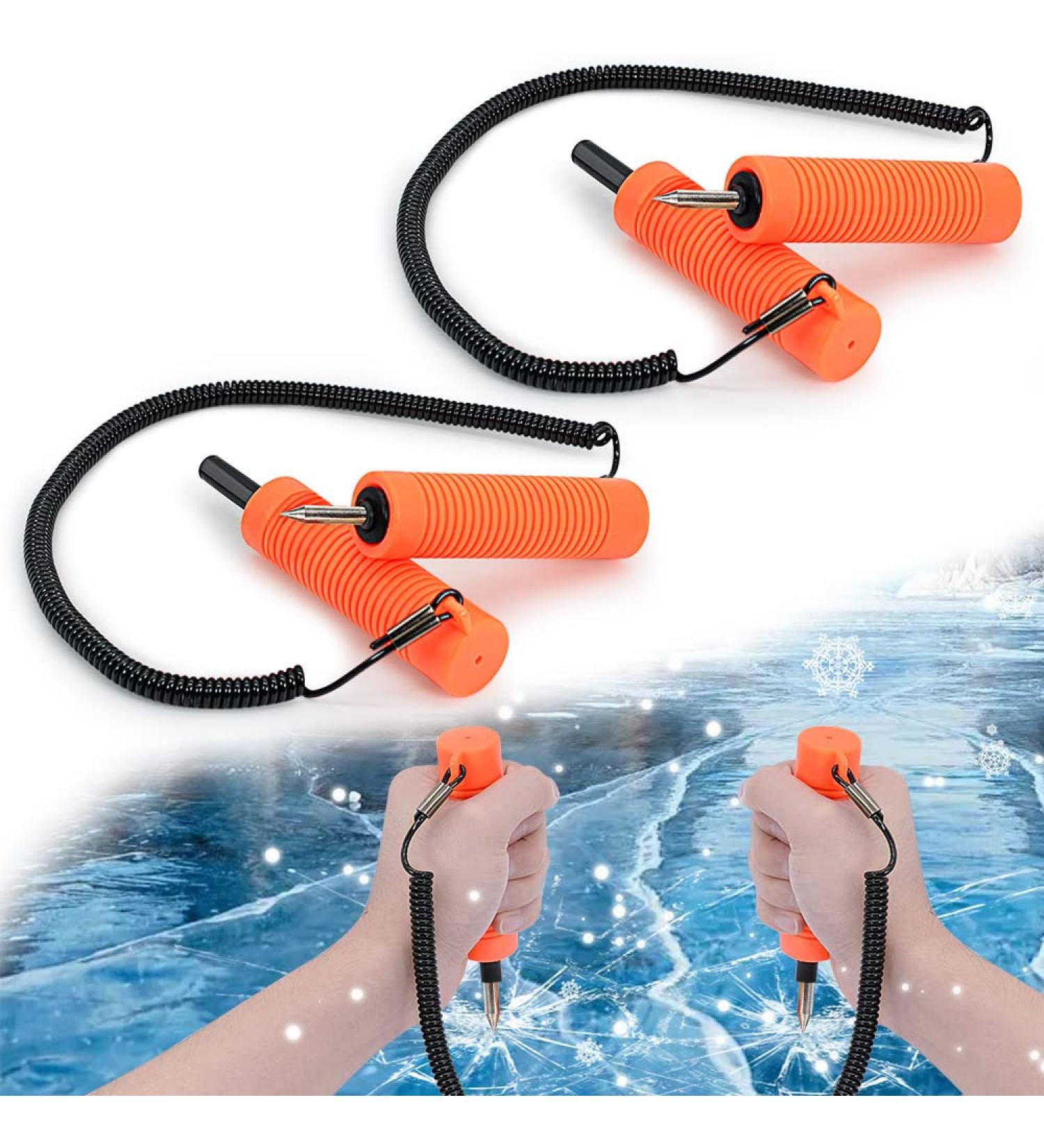 Retractable Ice Awls Kit - Ice Fishing Safety Picks Tool with Flexible Tips - Portable Emergency Gear for Skating and Walking on Ice (2 Pack) - Buy Online on GoSupps.com
