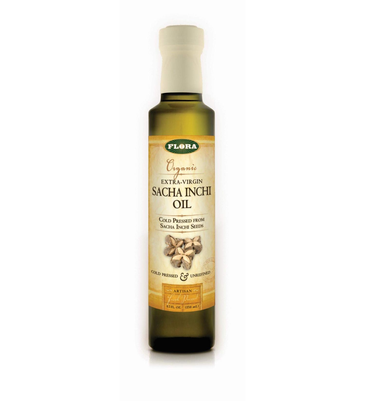 Flora Organic Extra-Virgin Sacha Inchi Oil - 8.5 fl oz (250 ml) - Nutrient-Rich & Cold-Pressed - Buy Online on GoSupps.com