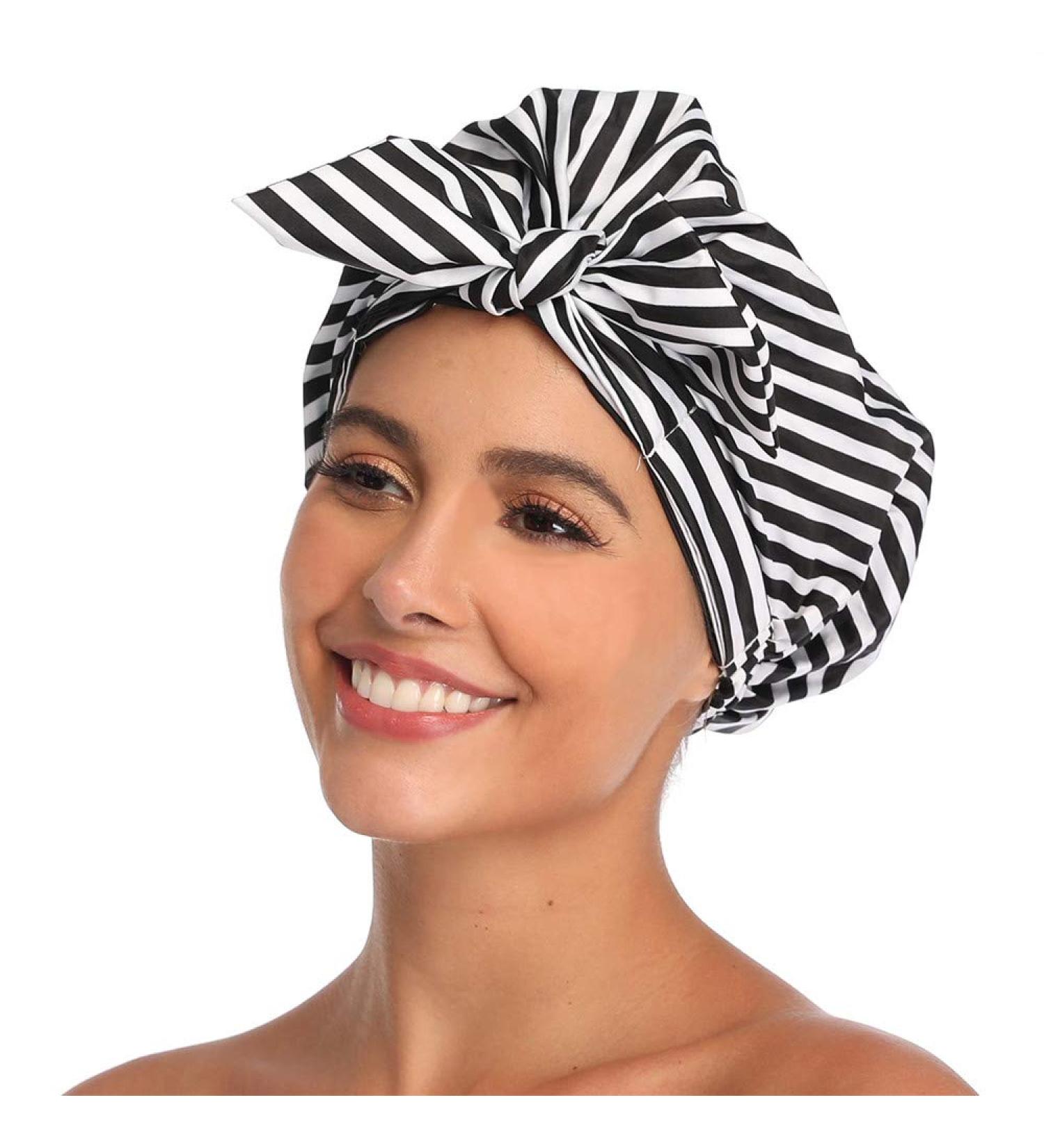 VVolf Reusable Large Turban Shower Cap for Women - Ideal for Long Hair, Braids, and Black Hair - Buy Online on GoSupps.com