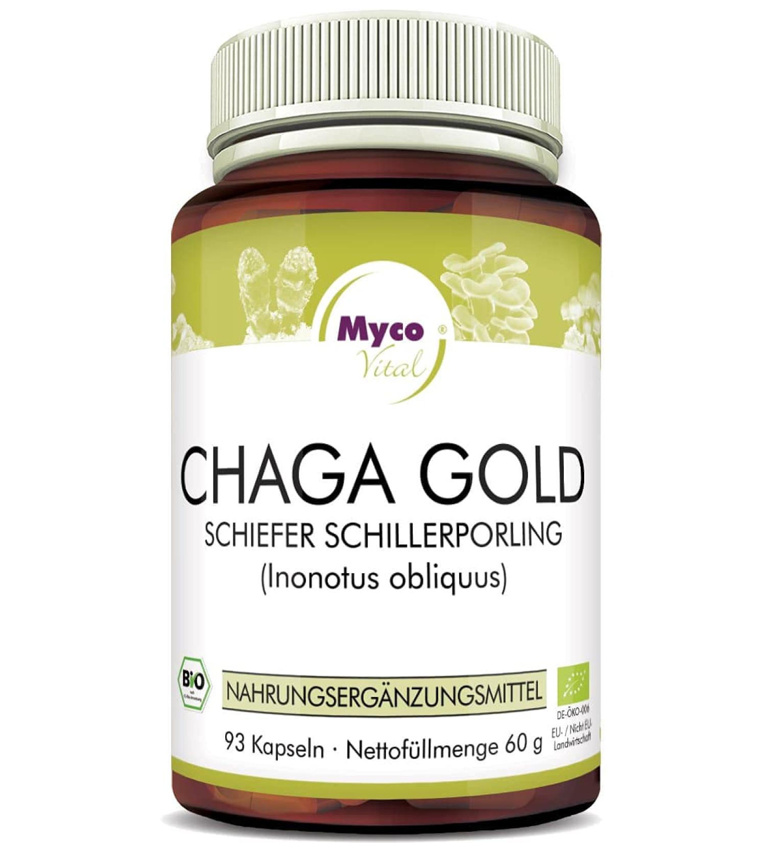 Buy Chaga Gold Mushroom Powder Capsules | 93 Vegan Superfood Capsules | 750mg High-Quality Chaga | Boost Your Health - Buy Online on GoSupps.com