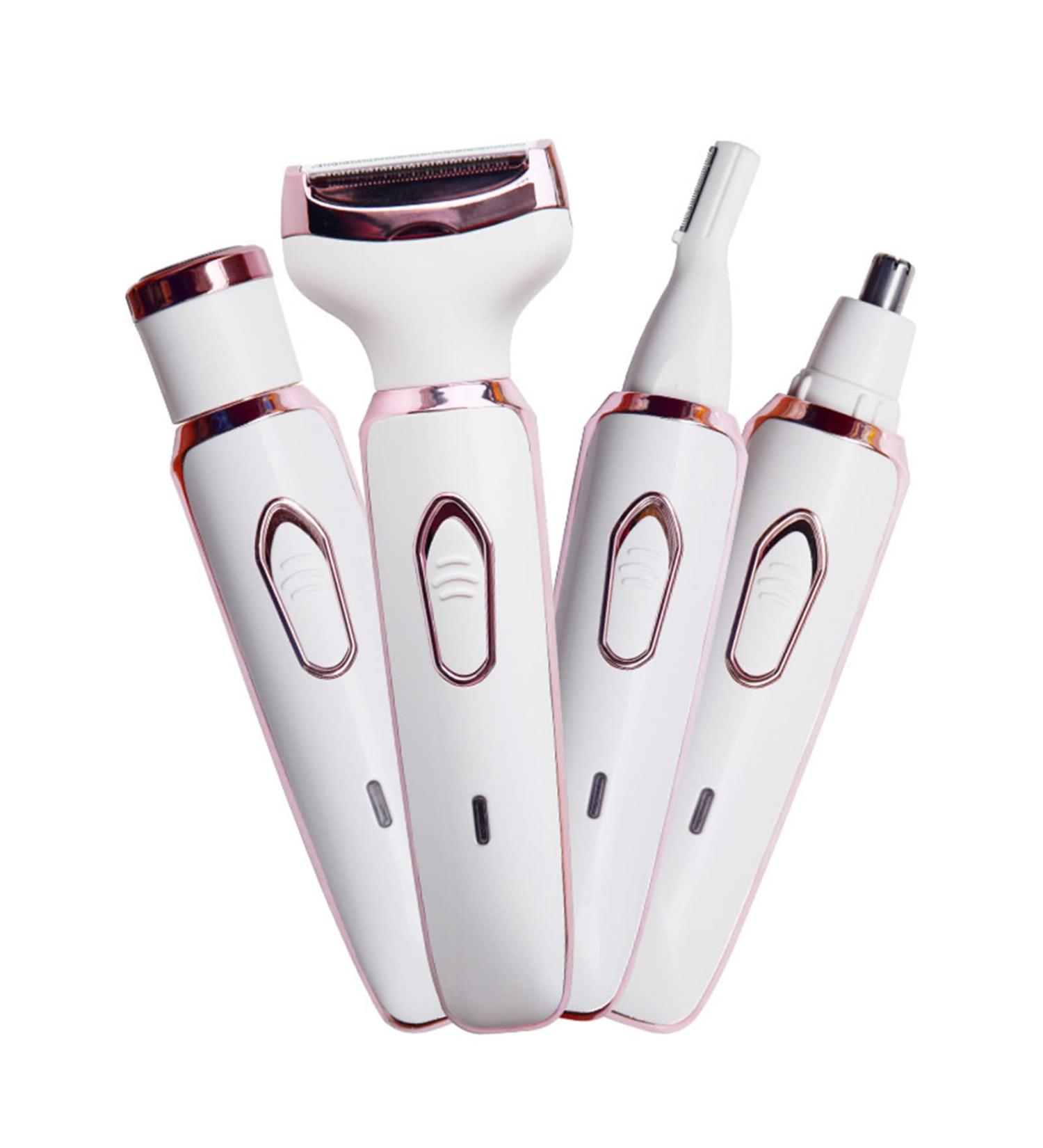 4 in 1 Women's Electric Razor - Stainless Steel Hair Cutter for Face Mustache Arms Legs Armpits & Bikini - Washable & Easy to Use - Buy Online on GoSupps.com