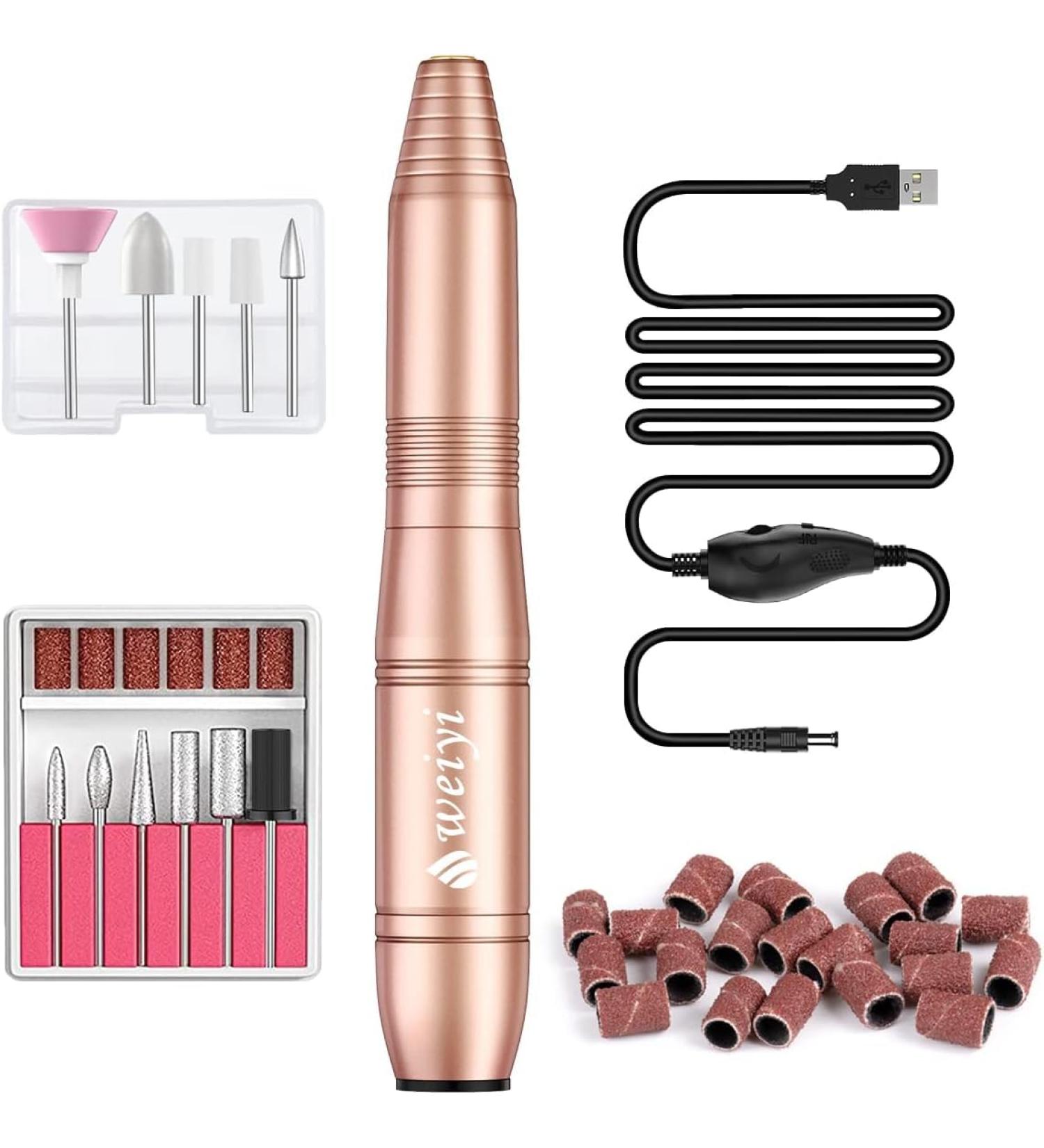 Weiyi Nail Miller - 20 000 RPM Electric Nail File & 11 in 1 Manicure Pedicure Set for Gel & Acrylic Nails - Adjustable Speed USB - International Shipping Available - Buy Online on GoSupps.com