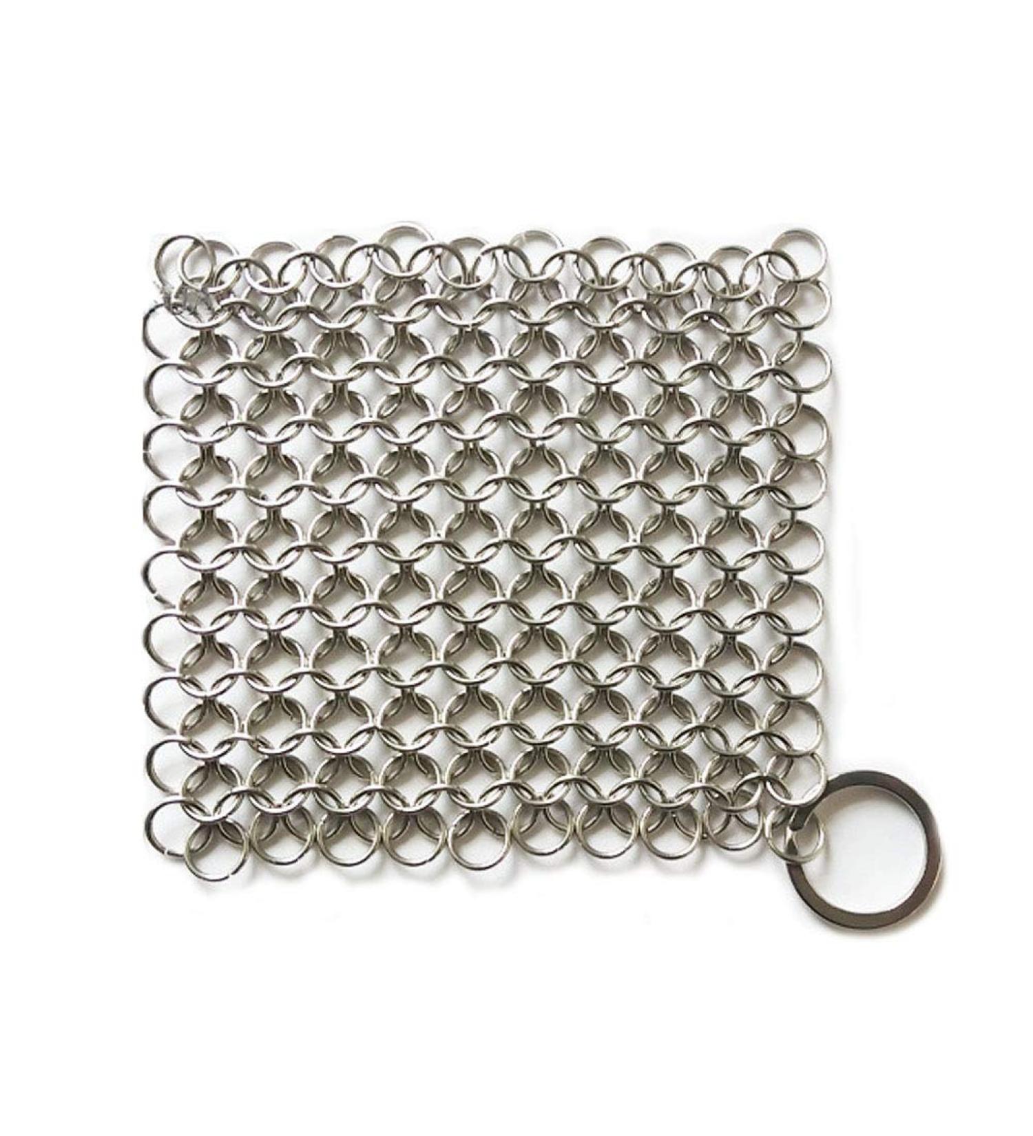 Cast Iron Cleaner Cast Iron Skillet Cleaner Chainmail Stainless Steel 316L Pot Cookware Chainmail Scrubber Skillet Scraper 1Pc Silver - Buy Online on GoSupps.com