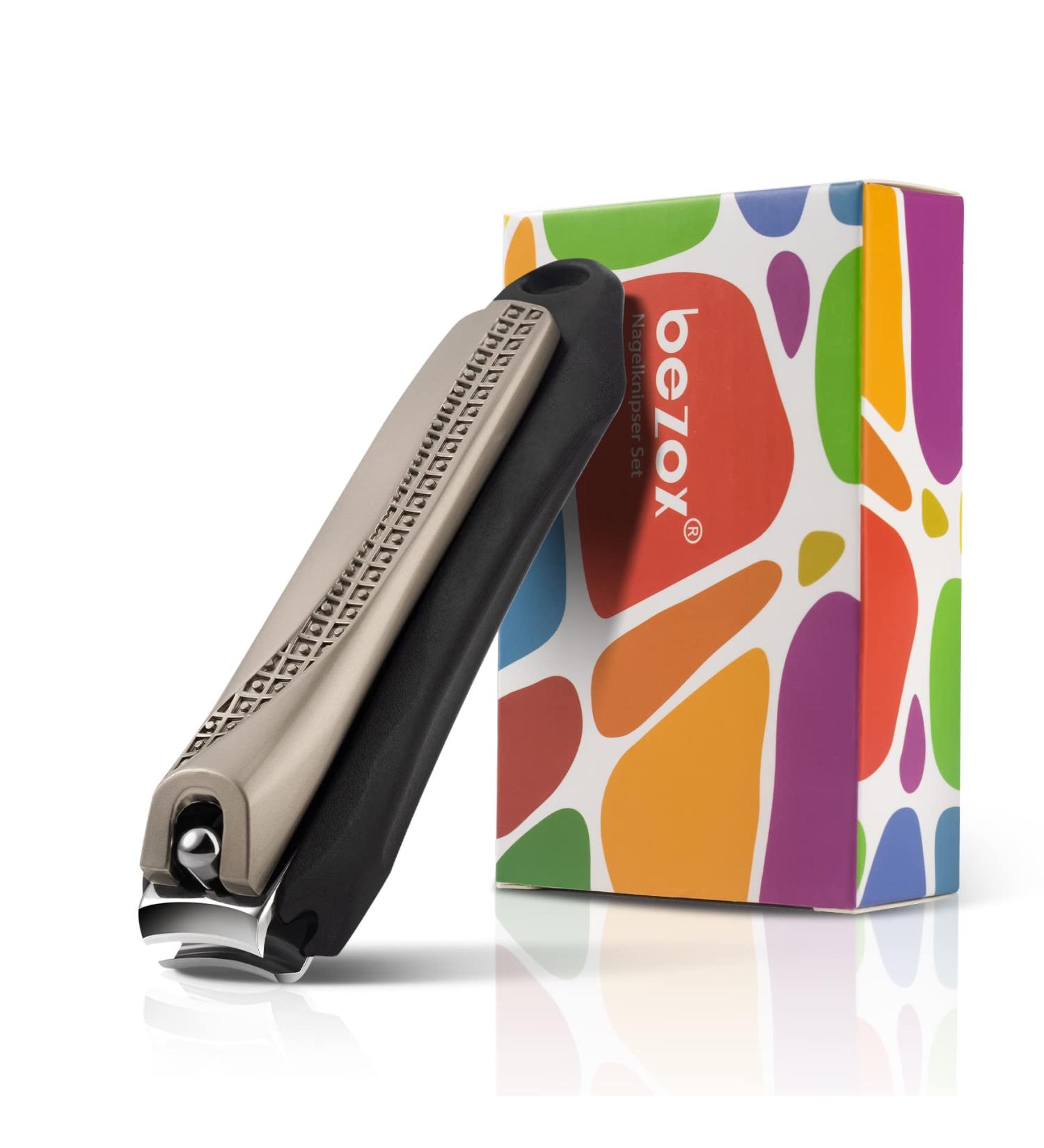 Bezox Nail Clipper with Catcher & Built-in Files - No Splash Manicure Tool - Gold Nail Cutter for Perfect Grooming - Buy Online on GoSupps.com