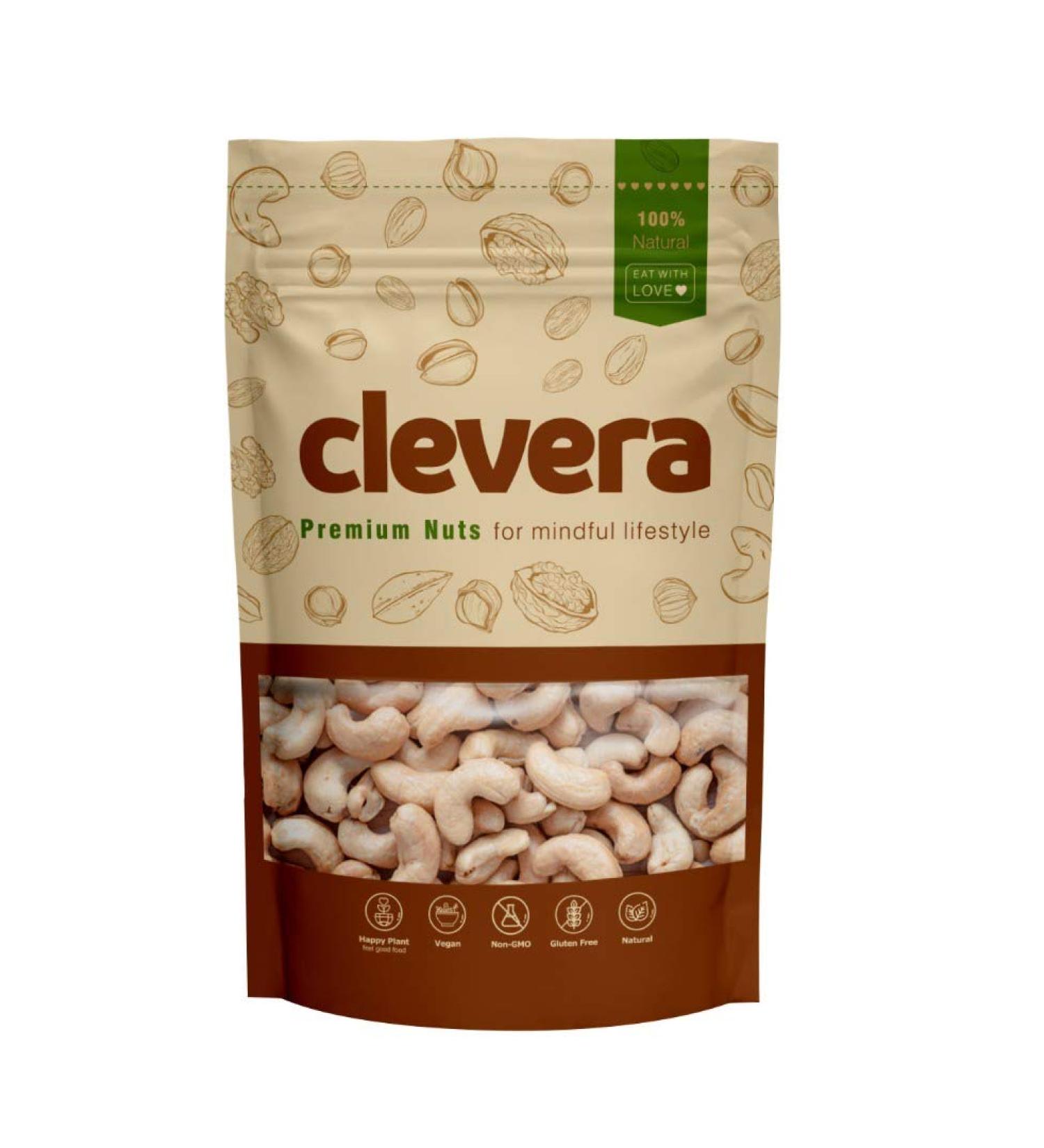 Clevera Whole Cashew Jumbo 1lb. - Fresh - Raw -Kosher - Small Batch - Sustainably Sourced - Straight from The Farm - Non-GMO - Gluten Free - Buy Online on GoSupps.com