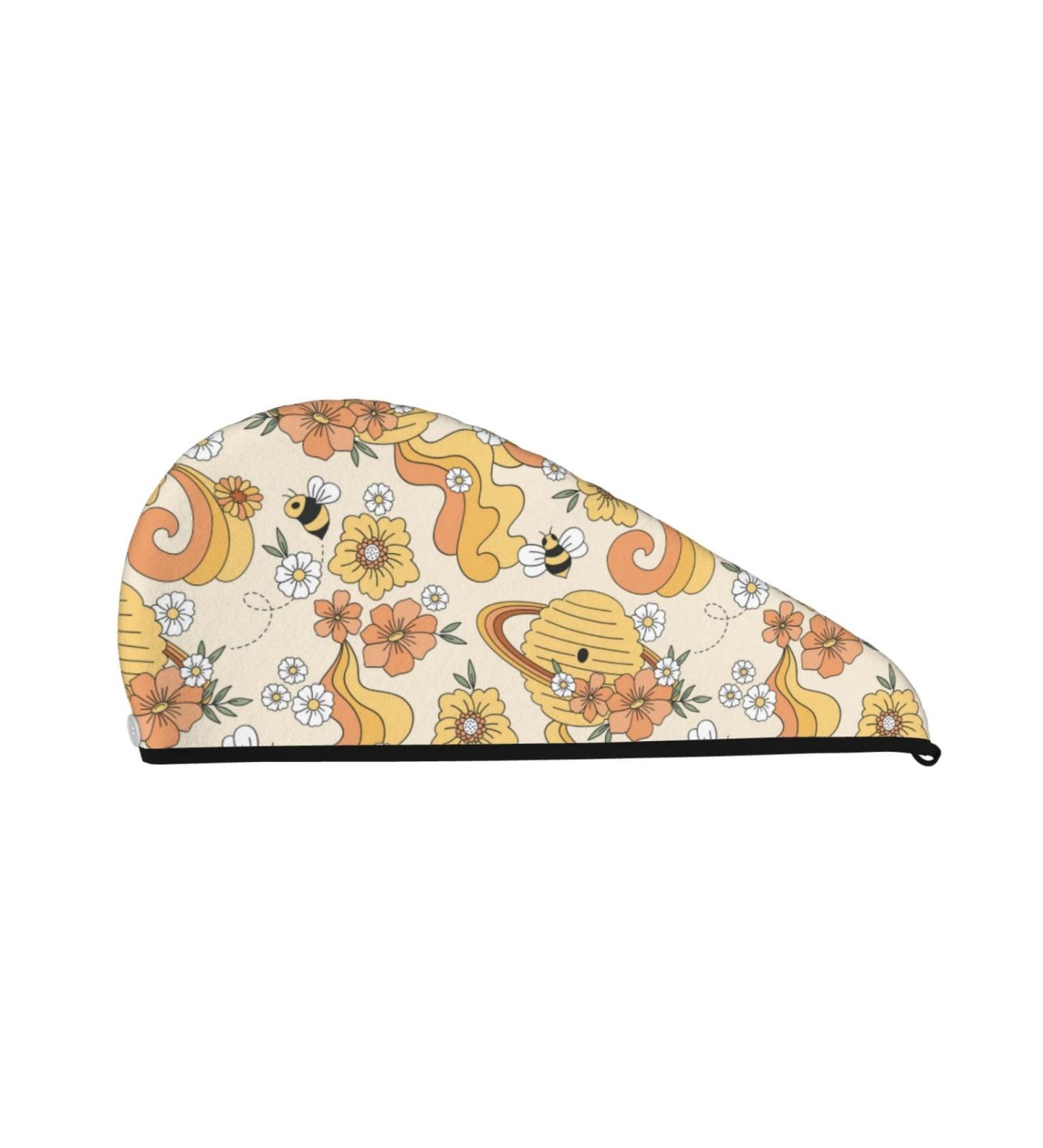 Groovy Floral Microfiber Hair Towel - Soft Super Absorbent Quick Dry Wrap for Long Curly & Thick Hair - Buy Online on GoSupps.com