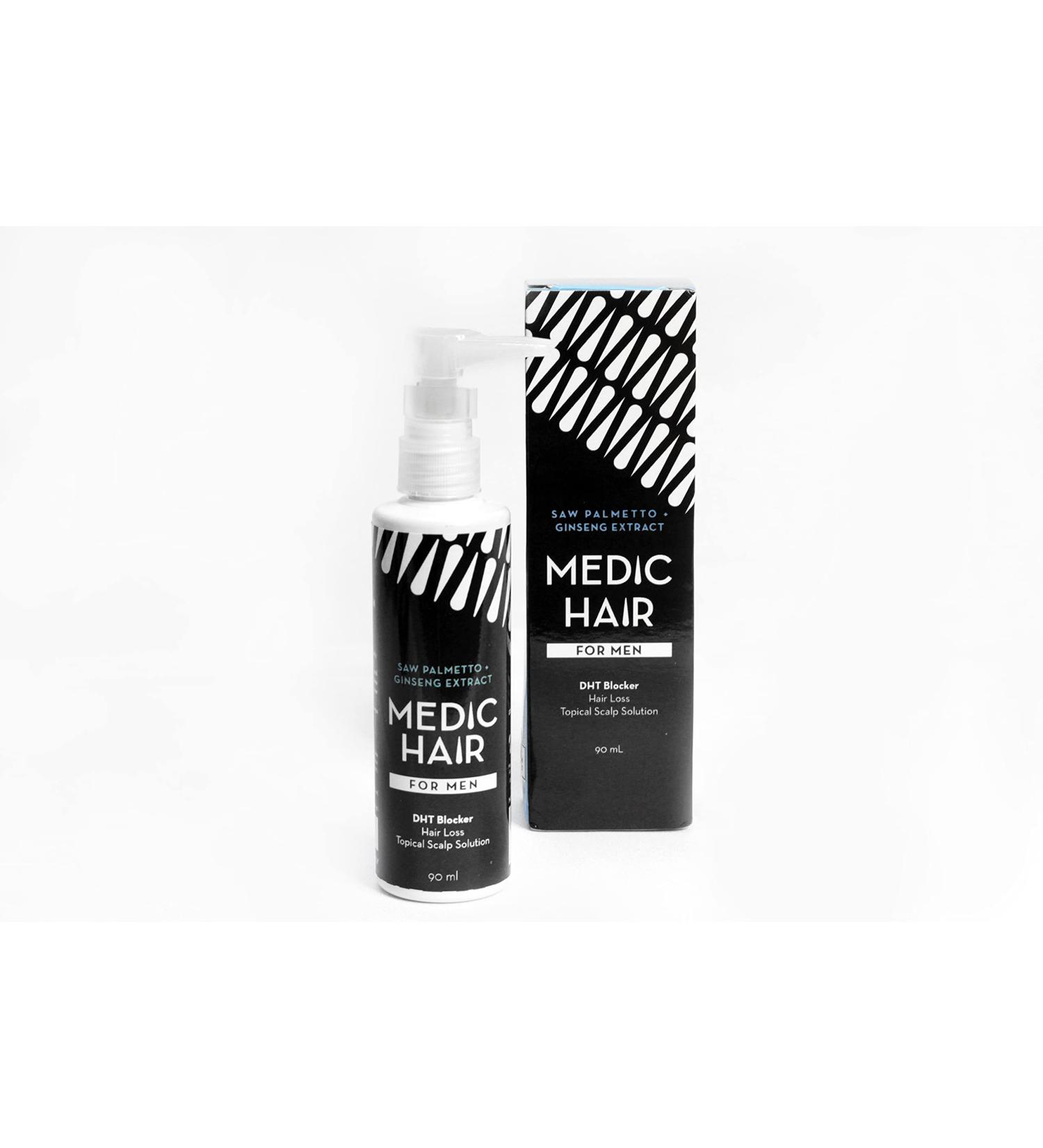 Medic Hair for Men 90ml - DHT Blocking Saw Palmetto & Ginseng Extract - Natural Hair Growth Solution | 3.04 fl oz - Buy Online on GoSupps.com