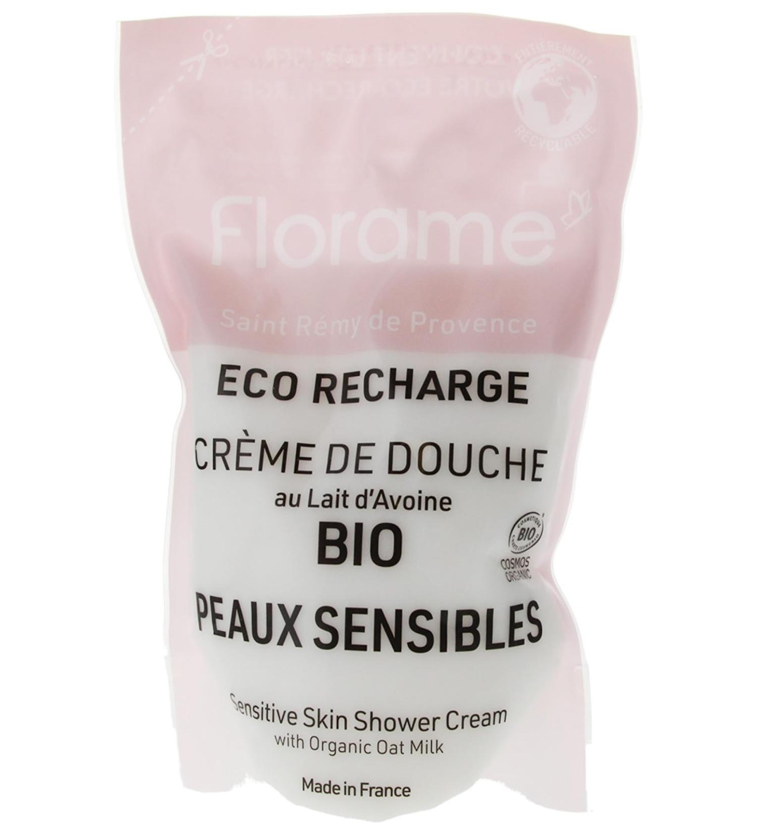 Florame Shower cream oat milk sensitive skin refillable bio eco refill 700 ml