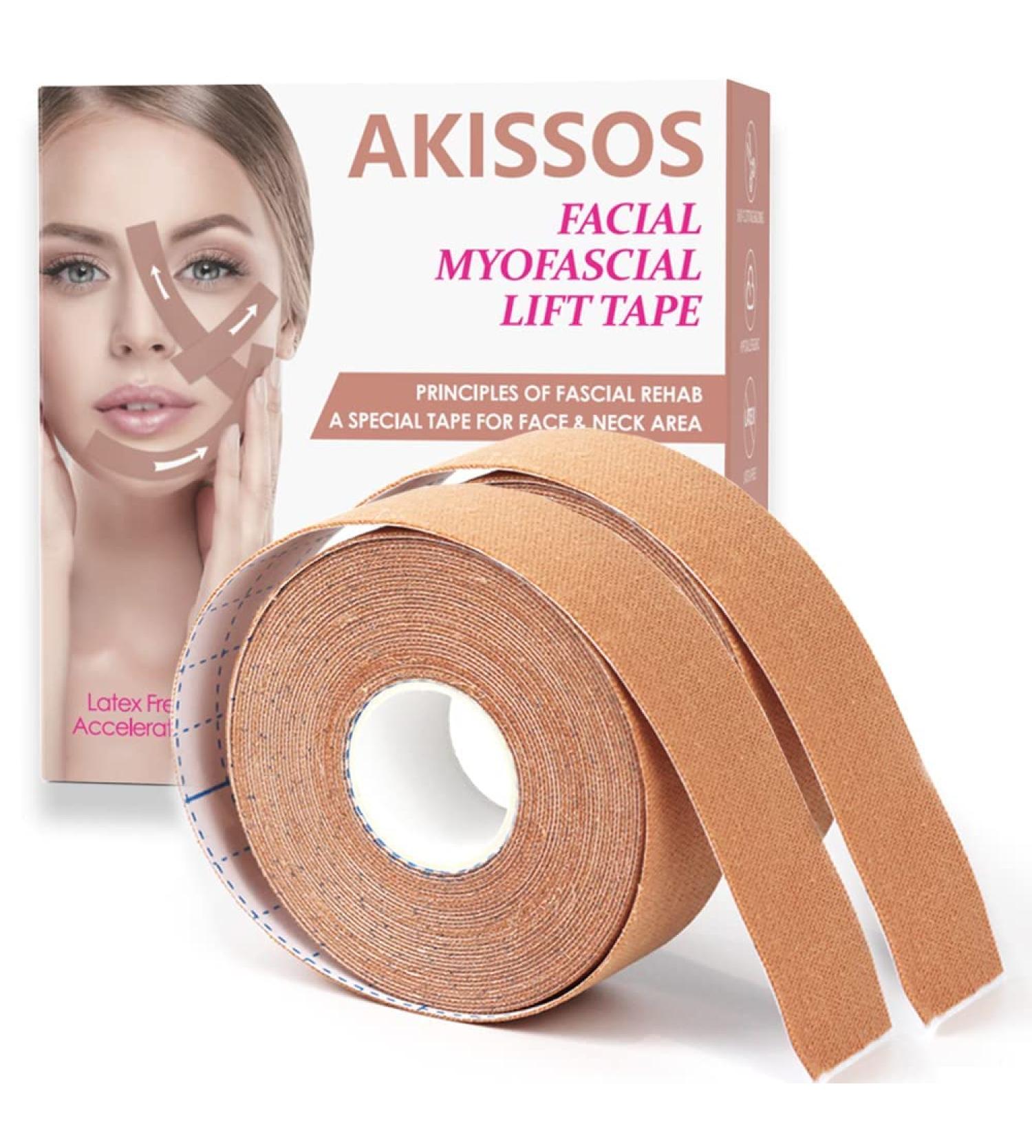 Face Tape Wrinkle Tape - Akissos Wrinkle Patches Forehead and Between Eyes Facial Myofascial Tape Wrinkle Patch Forehead Wrinkles 5cm Width 2.5cm*5m - Buy Online on GoSupps.com