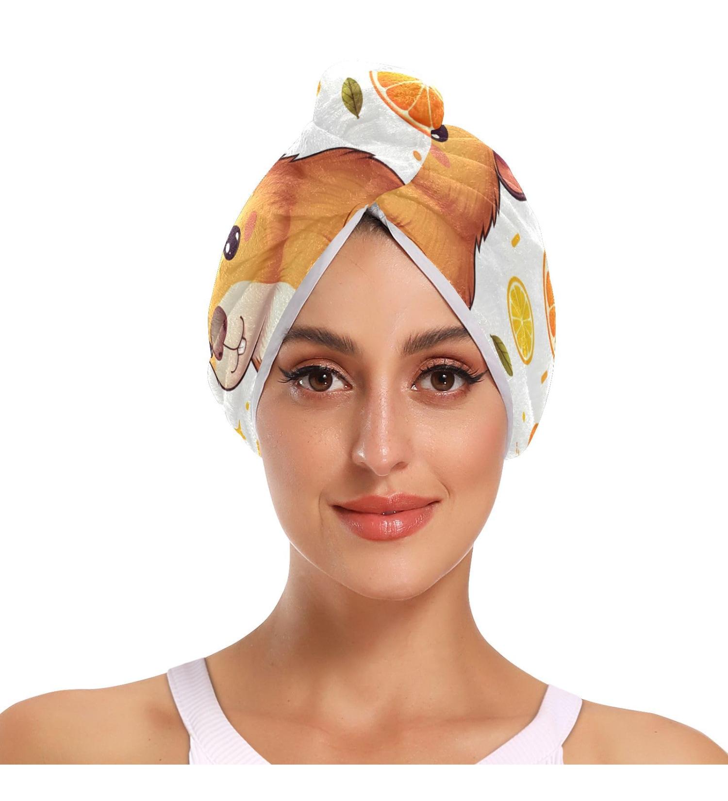 Funny Baby Capybaras Hair Towel 2 Pack | Super Absorbent Quick Dry Turbans for Women & Girls - Buy Online on GoSupps.com