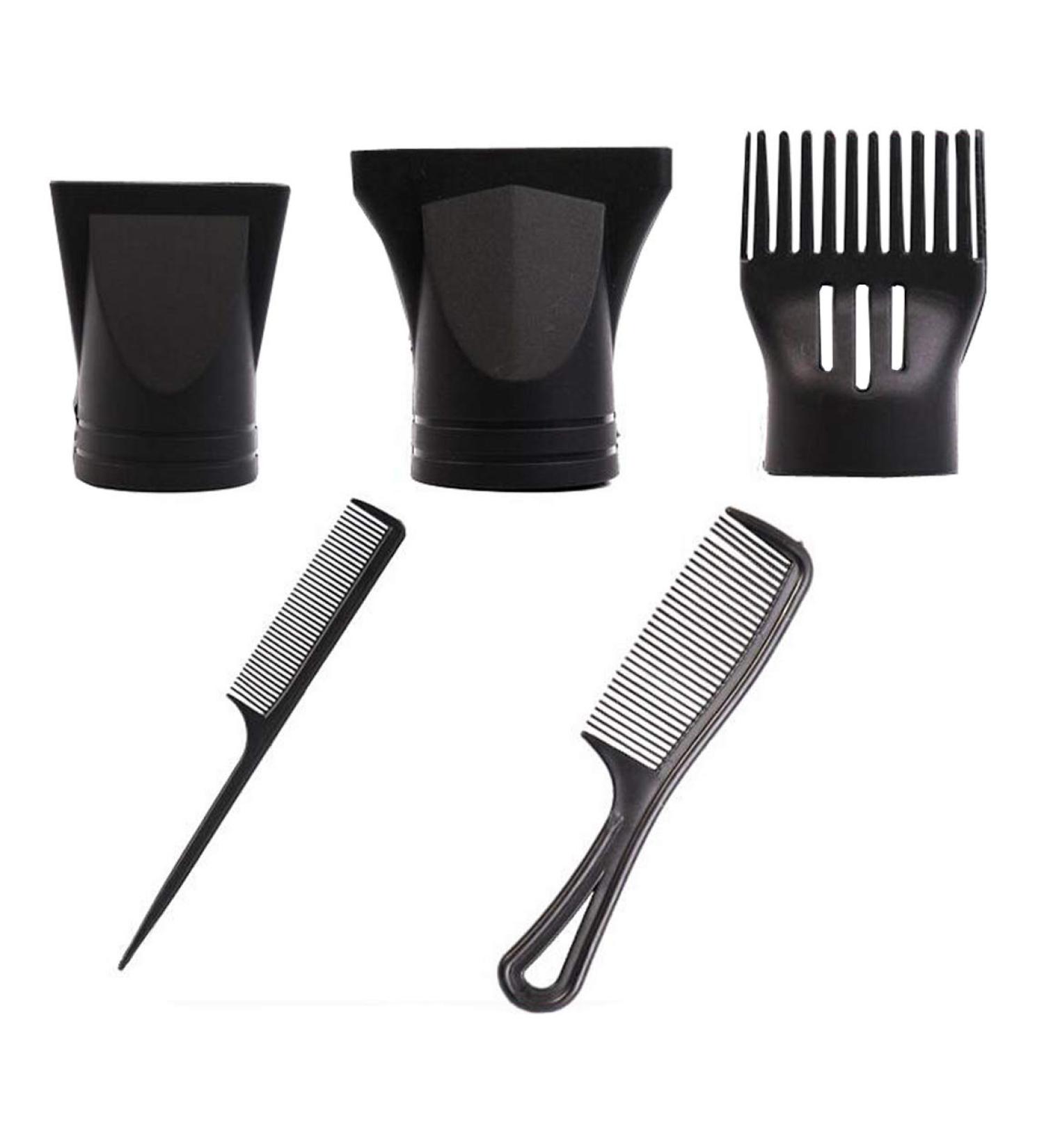 1 Set 5PCS Hair Dryer Nozzle Plastic Salon Hair Dryer Nozzle Concentrator Replacement Blow Flat Hair Drying Nozzle Professional Hairdressing Styling Tool Black - Buy Online on GoSupps.com