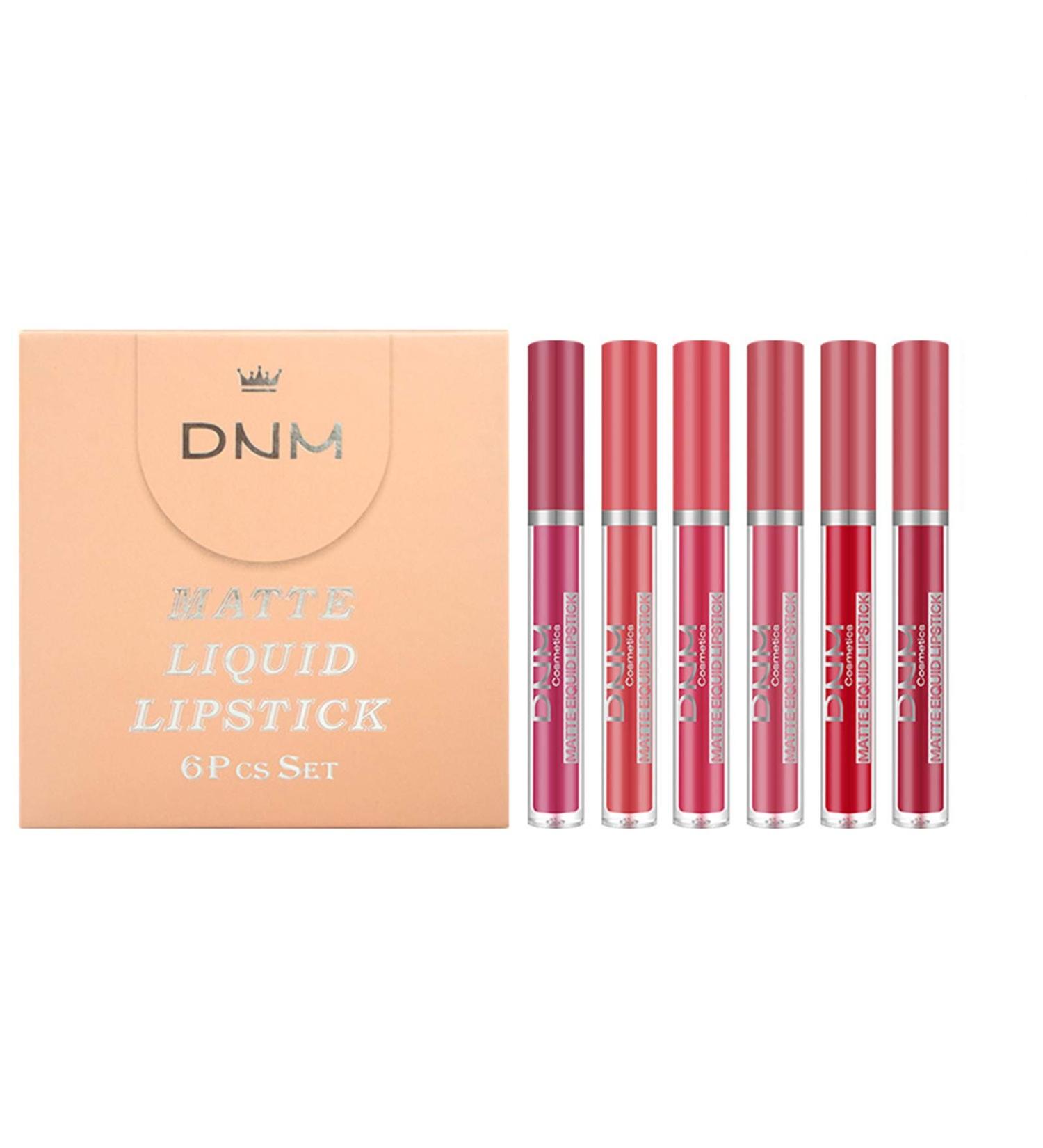 DNM 6 Colors Matte Lipstick Set | Waterproof Non-Stick Cup Lip Gloss | Durable Liquid Lipstick Set for Flawless Make-Up - Buy Online on GoSupps.com