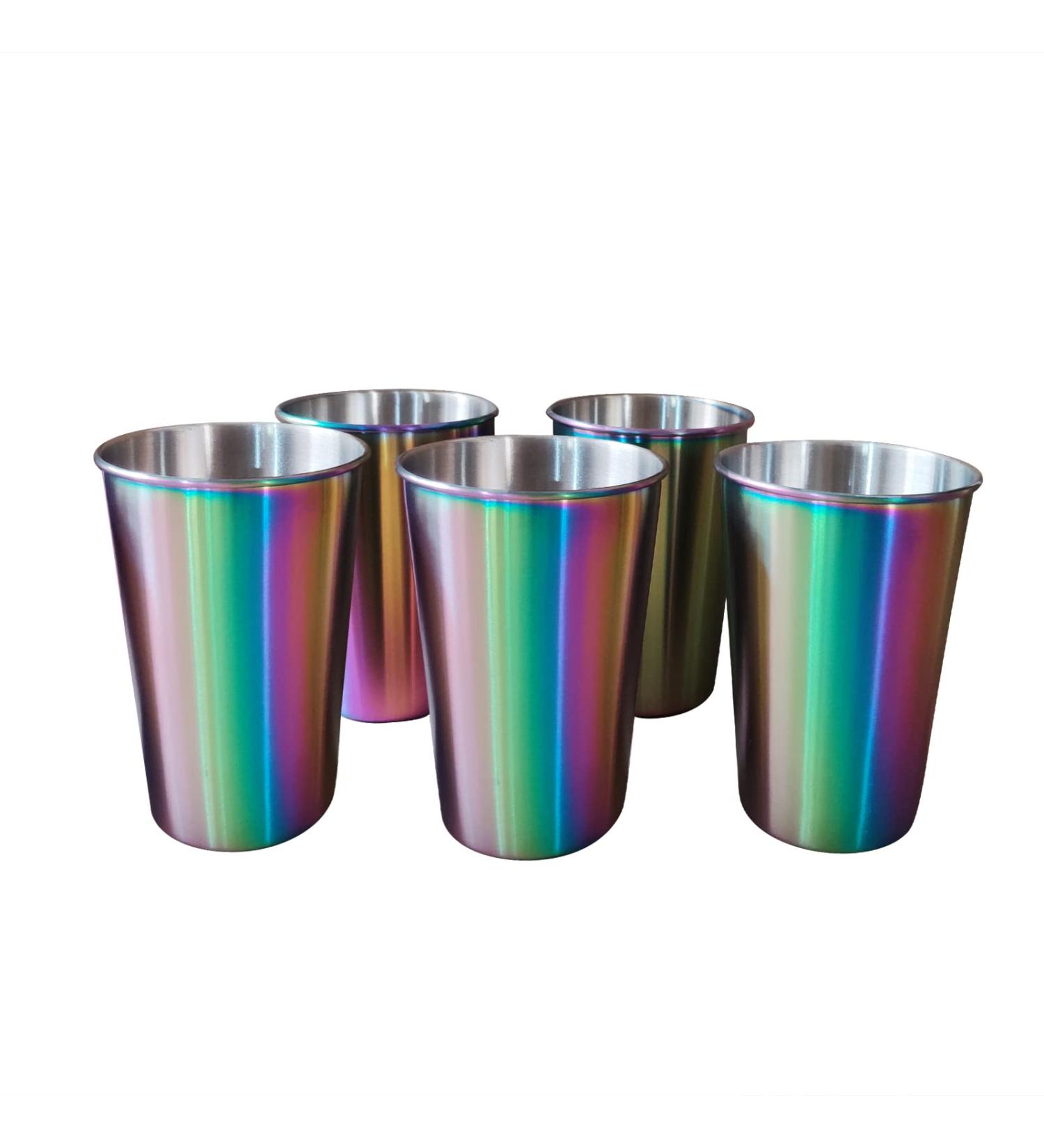 Siuke Metal Cup Set - 5 Frosted Stainless Steel Mugs (500ml) for Kids & Adults - Perfect for Travel Camping Parties & Reunions - Buy Online on GoSupps.com