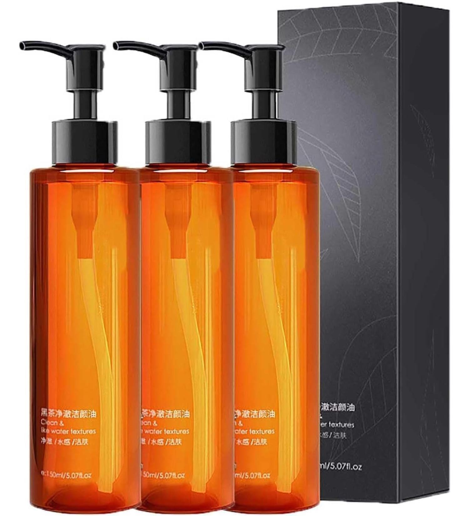 Huile d maquillante au th noir nettoyante en profondeur vite l'obstruction des pores et l'acn soin rafra chissant et non gras 3 Pcs - Buy Online on GoSupps.com