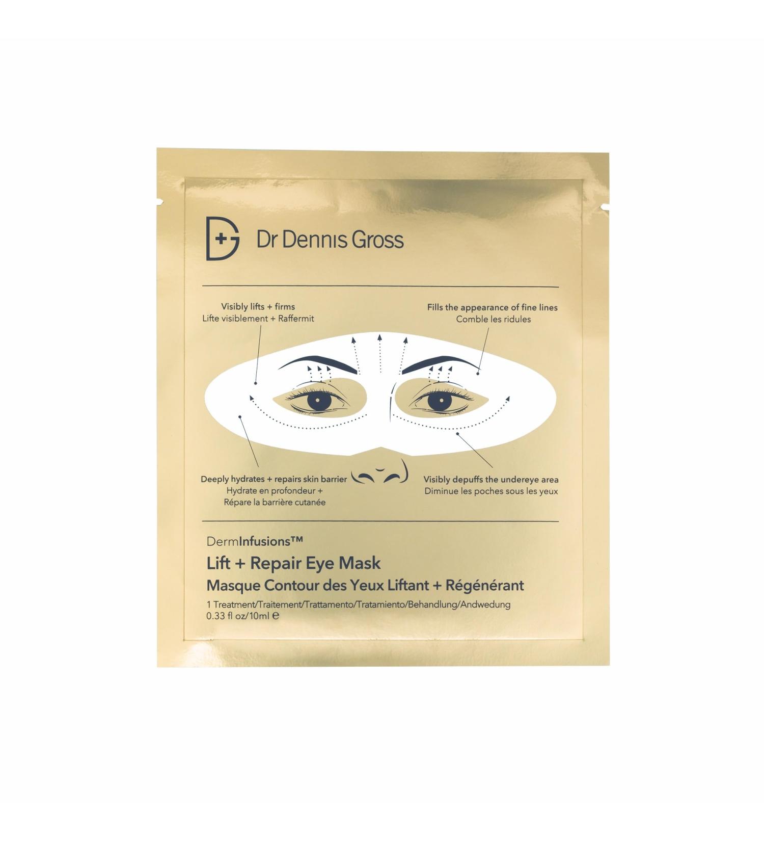 Dr. Dennis Gross DermInfusions Eye Mask - Lift Firm & Hydrate | Reduce Fine Lines & Crows Feet | 1 Treatment - 0.33 fl oz - Buy Online on GoSupps.com