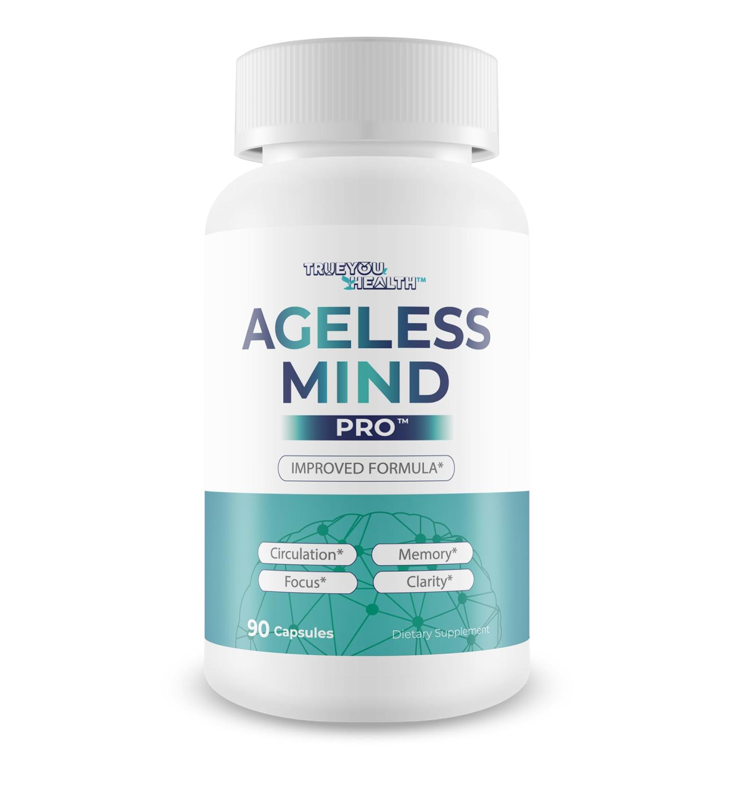 Ageless Mind Pro - Our Best Nootropic Brain Supplements for Memory and Focus - Lions Mane Mushroom Supplement Capsules for Youthful Brain Performance - Brain Booster - Ageless Brain Support Supplement - Buy Online on GoSupps.com
