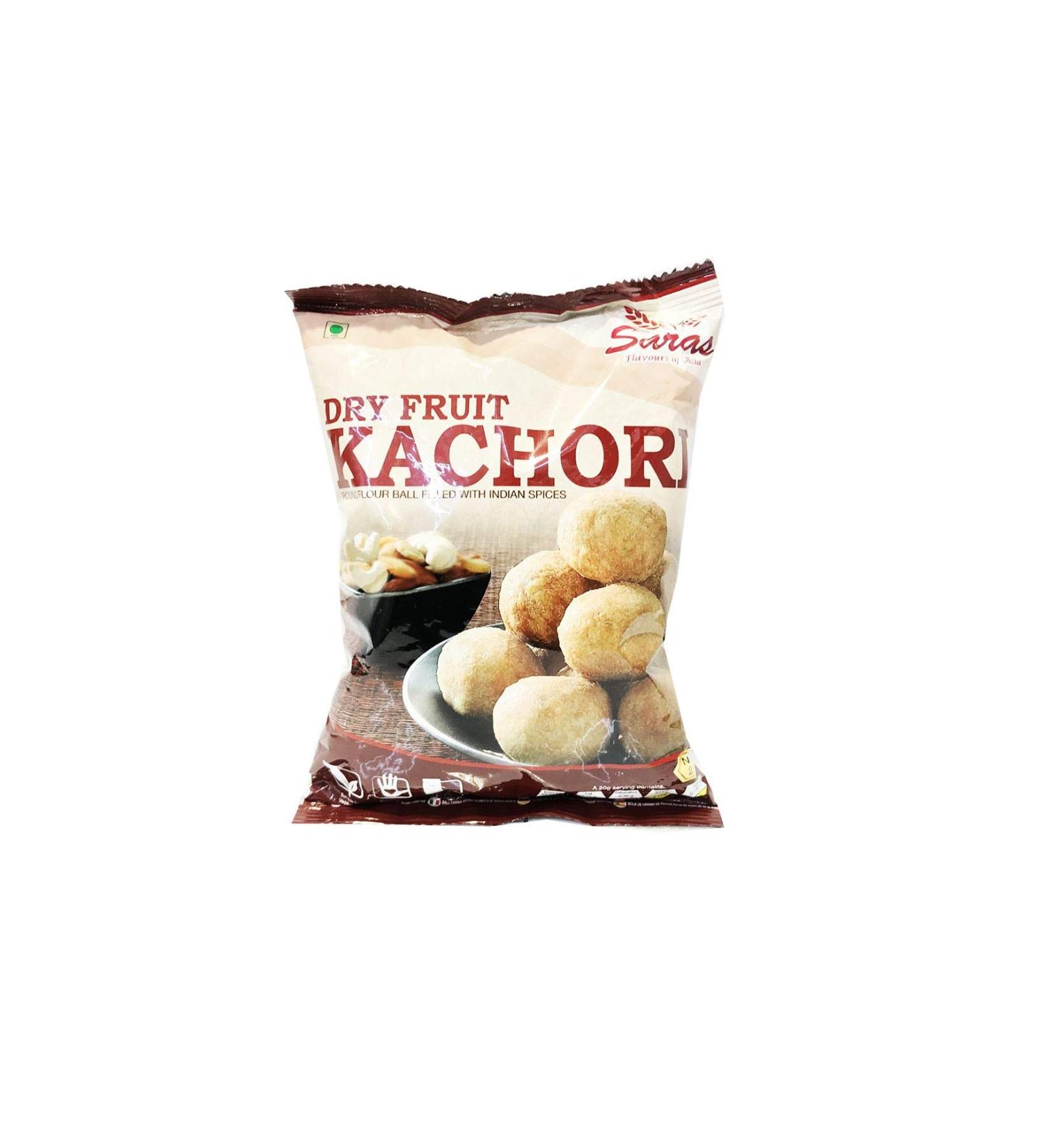 Saras Dryfruit Kachori - 200g (Pack of 3) | Crispy and Flavorful Indian Snack with a Nutty Twist | Namkeens - Buy Online on GoSupps.com