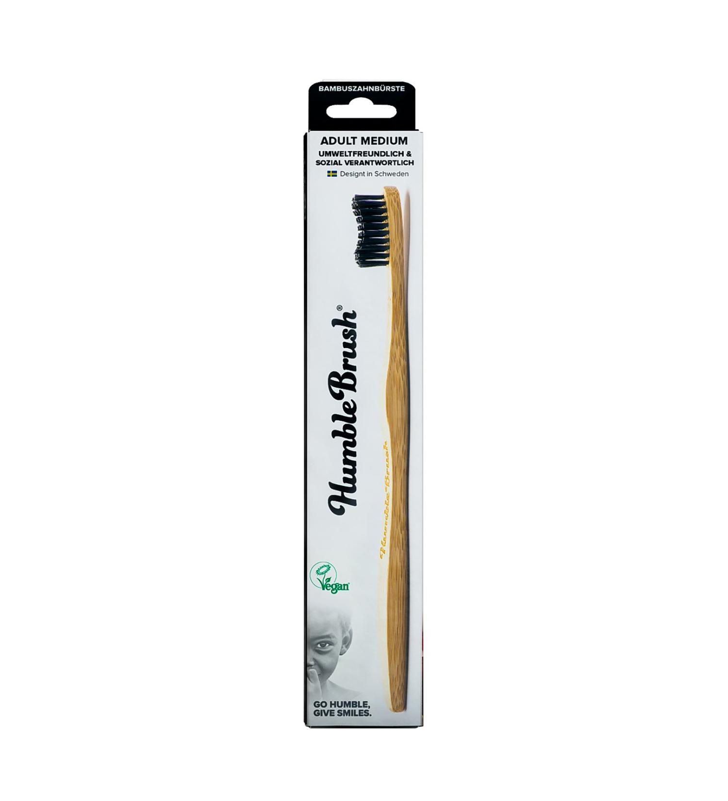 Buy The Humble Co. Bamboo Toothbrush - Black Medium Bristle | Eco-Friendly Biodegradable Vegan | Dentist Recommended (1 Pack) - Buy Online on GoSupps.com