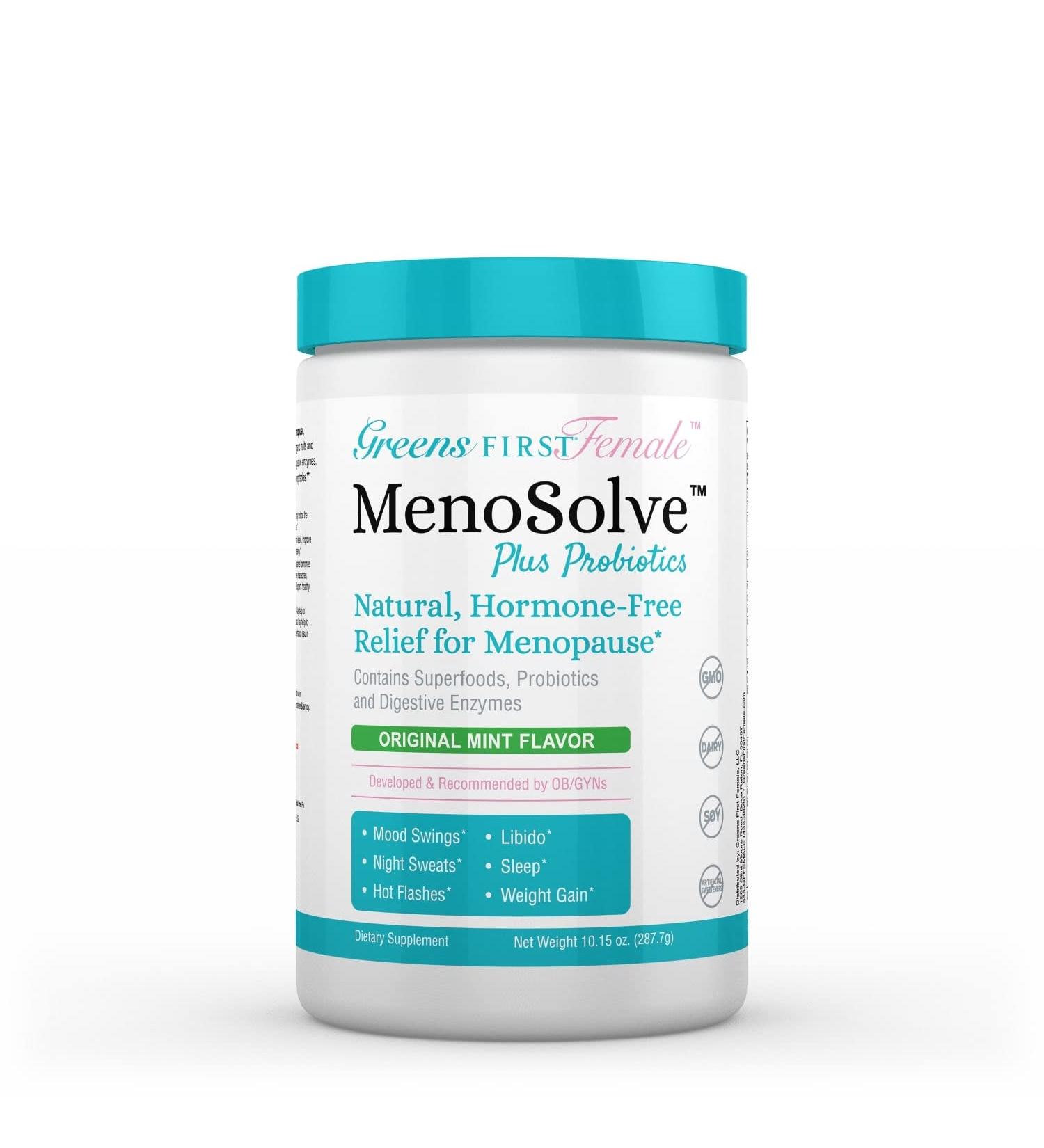 Greens First MenoSolve Plus Probiotics for Menopause - Natural Relief, 30 Servings, 10.15 oz - Buy Online on GoSupps.com