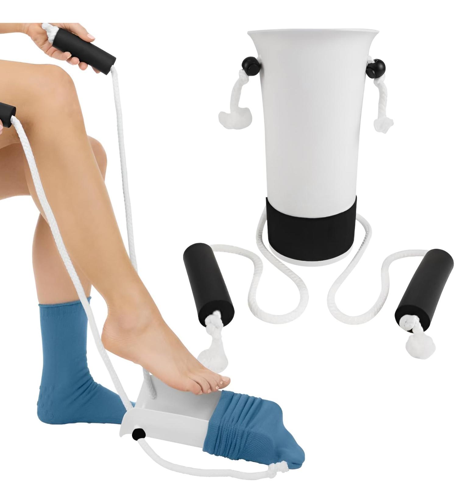 Stripping Educational Aid | Comfort Socks & Stockings for Seniors Pregnant Women & Mobility Issues - White - Buy Online on GoSupps.com