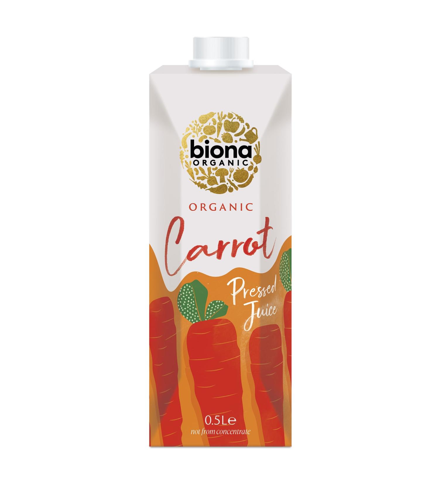 Biona BIONA Pressed Organic Carrot Juice 500ml Pack of 12