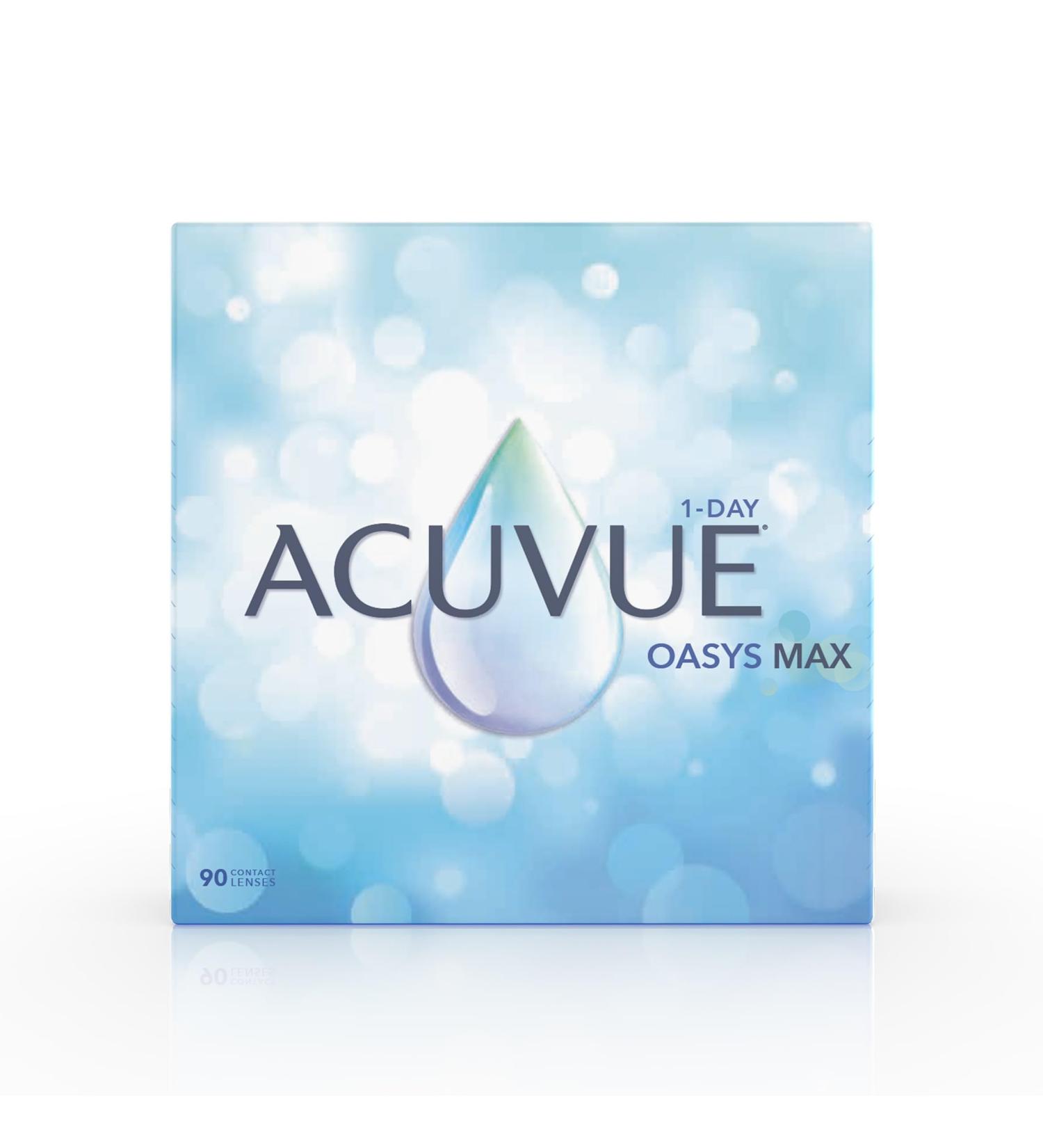 Acuvue Oasys Max 1-Day Lenses - Daily Contacts for Tired Dry Eyes | +2.25 DPT BC 8.5 UV Protection - Buy Online on GoSupps.com