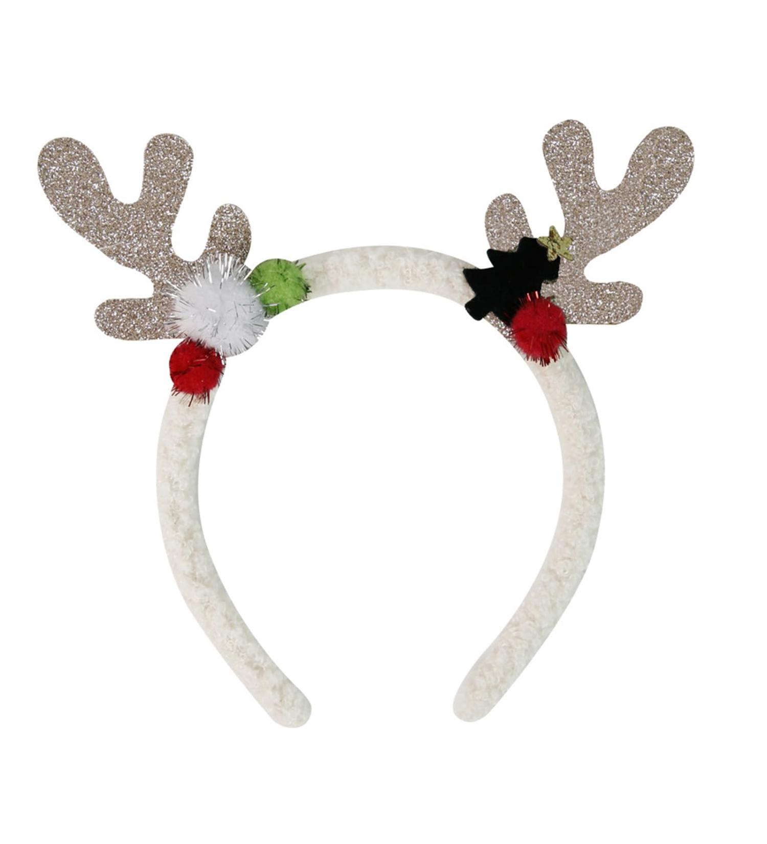 amangul Reindeer Antler Shape Hair Hoop Teens Women Photoshoots Hair Holder Christmas Cosplay Party Headband with Sequins(Silver) - Buy Online on GoSupps.com