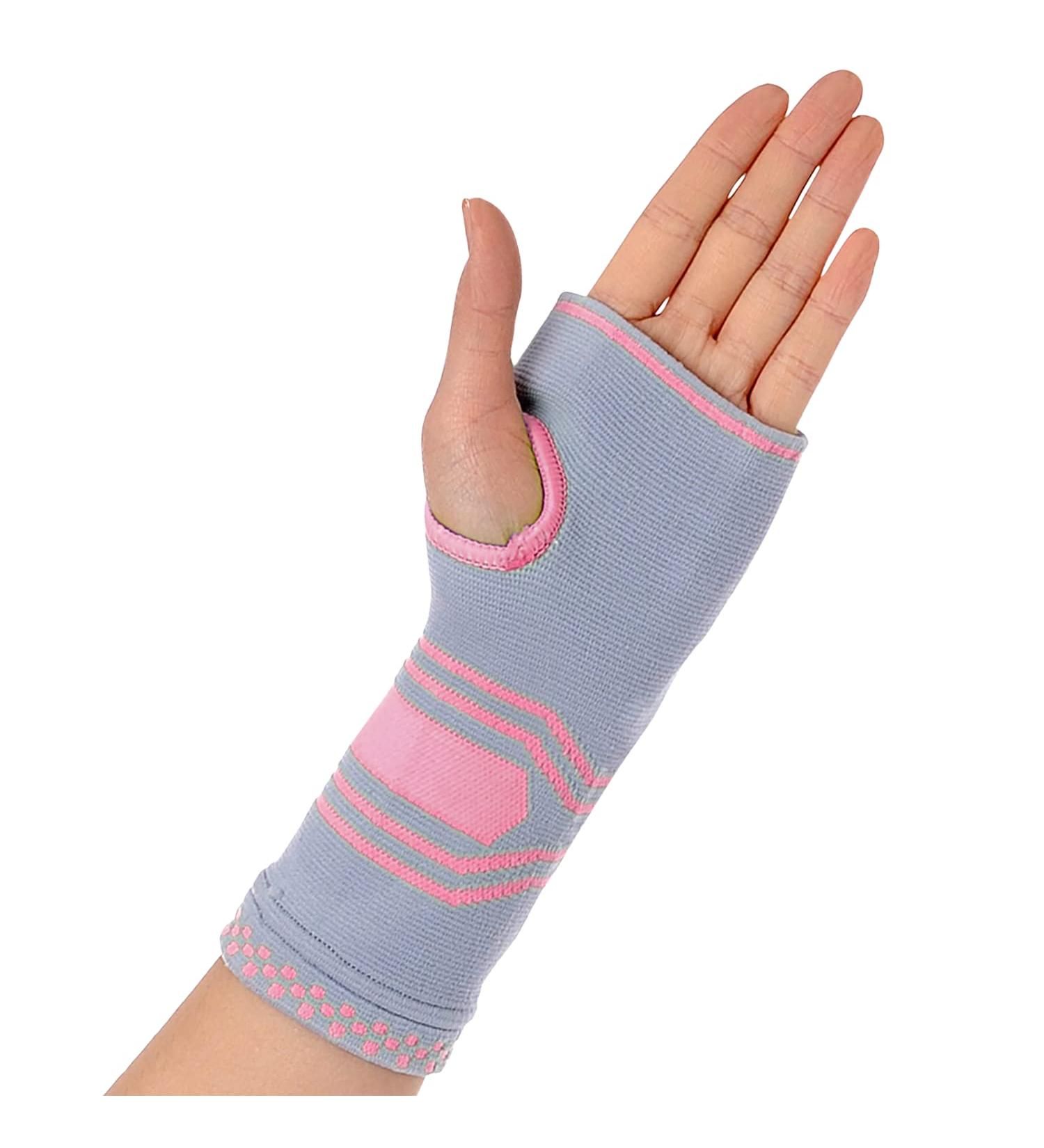 Dr. Arthritis Wrist Bandages & Support Gel Cushion for Carpal Tunnel RSI Hand Pain Relief | Large Pink & Gray Options - Buy Online on GoSupps.com