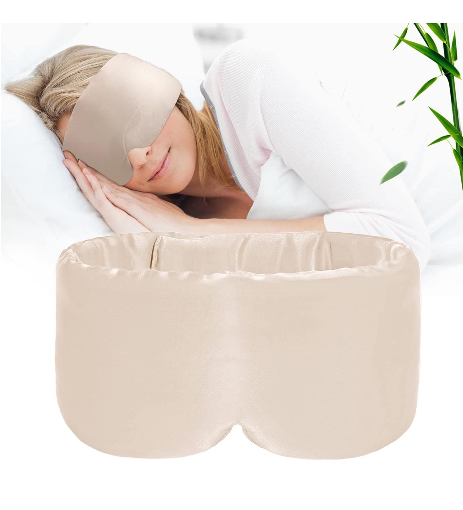 iCooBreeze Handmade Bamboo Eye Mask for Men and Women - Organic Sleep Mask - Large Size - Adjustable - Apricot Color - Buy Online on GoSupps.com