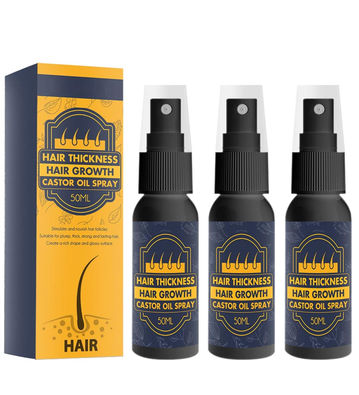LPDM Castor Oil Spray for Hair Growth & Nourishing - 3 Pack 50ml - For Hair, Eyelashes, and Eyebrows - Buy Online on GoSupps.com