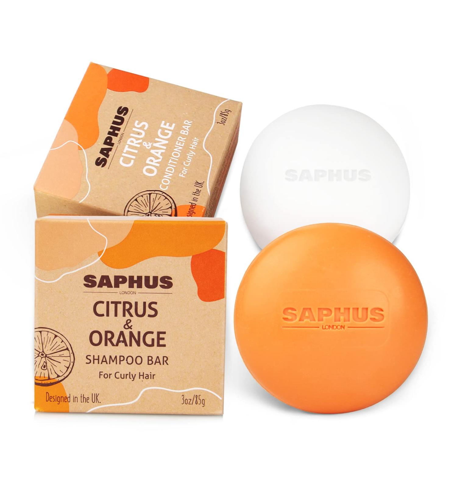 Argan Oil Shampoo and Conditioner Bar - Vegan, Eco-Friendly, Zero Waste, for Curly & Damaged Hair - Citrus & Orange Scent - Buy Online on GoSupps.com