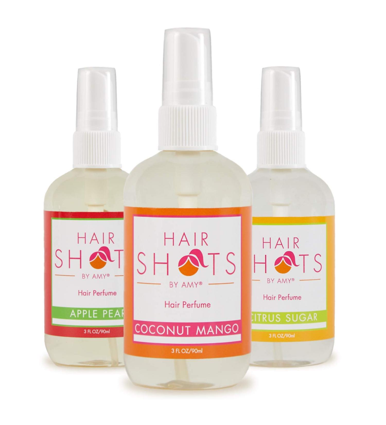 Hair Shots Heat Activated Hair Fragrance Fab Three Bundle 3 Items: Apple Pear, Coconut Mango, Citrus Sugar