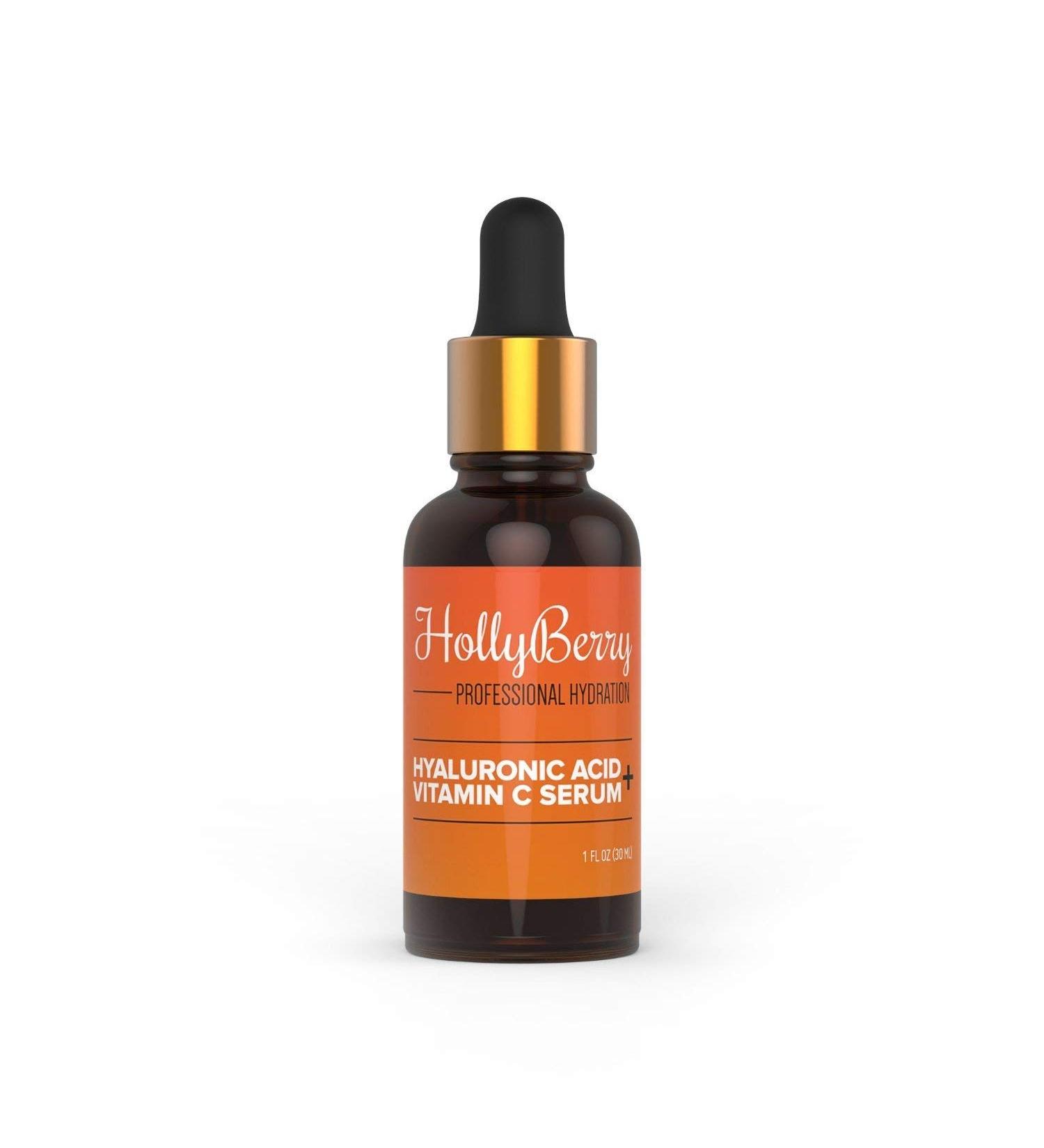 Vitamin C Serum and Hyaluronic Acid For FACE LIPS NECK Anti Wrinkle Fine Lines and Brighten Skin  - Buy Online on GoSupps.com