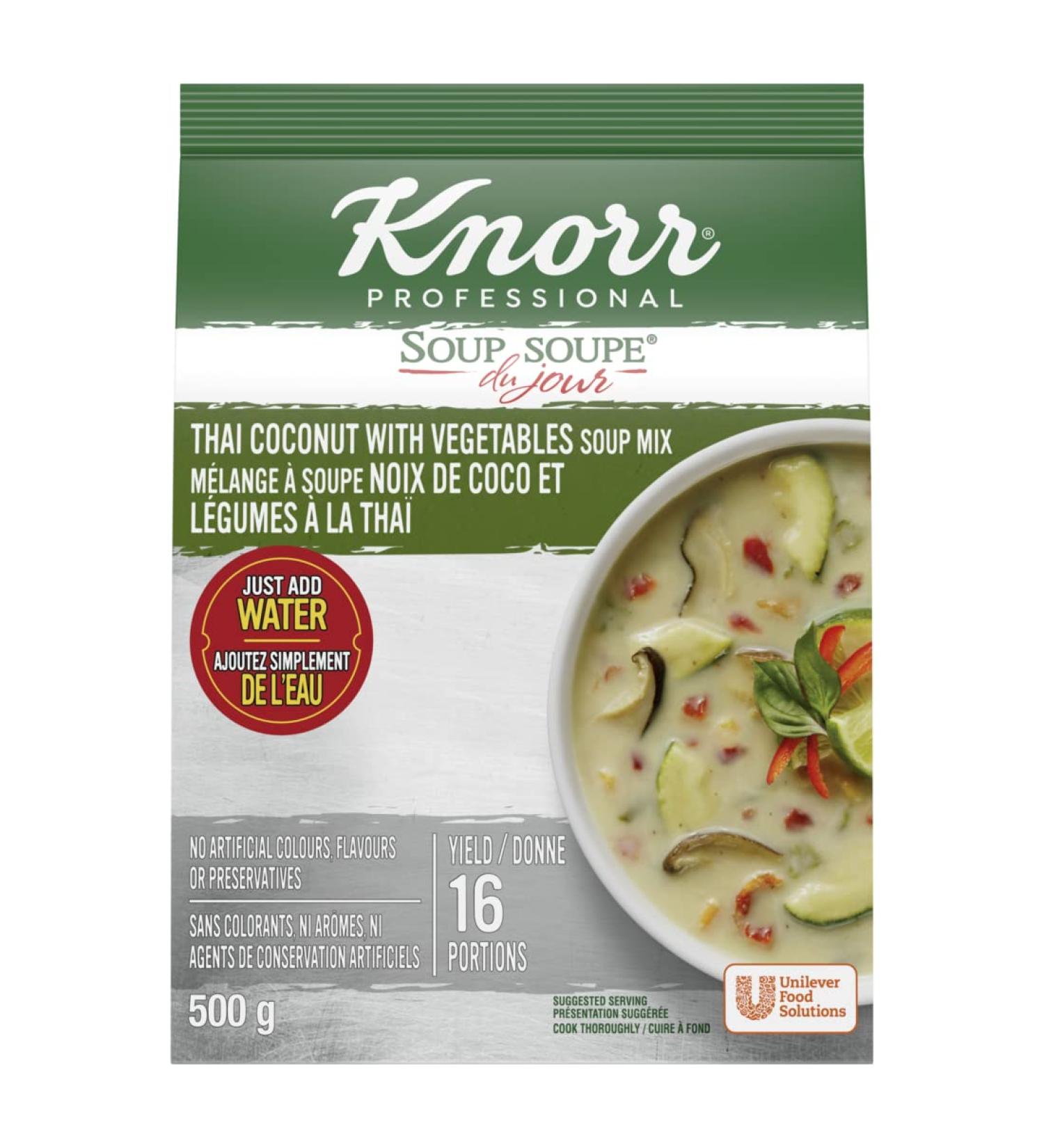 Knorr Professional Thai Coconut Vegetables Soup Mix Gluten Free Coconut Vegetables 500 g (Pack of 1) - Buy Online on GoSupps.com