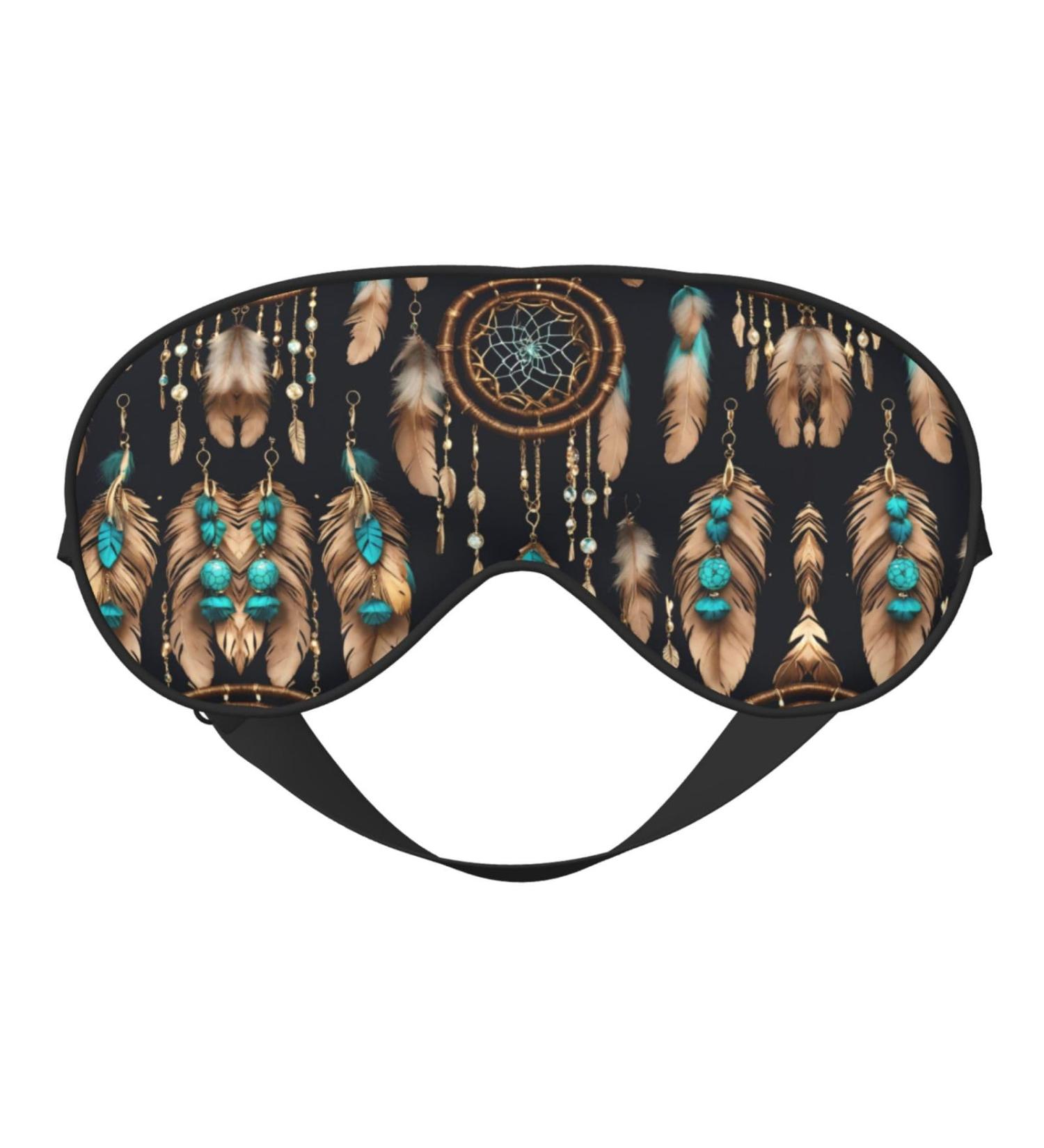 Feather Print Double-Sided Eye Mask | Soft Light Blocking Sleep Aid for Restful Sleep - Buy Online on GoSupps.com
