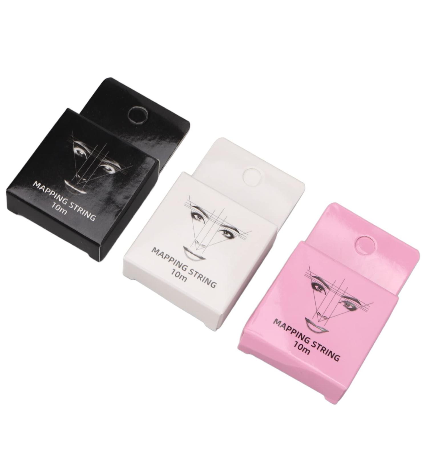 3pcs 32.8ft Eyebrow Thread Brow Mapping String Microblading String Measurement 15ml Pre Inked Eyebrow Mapping String Black White Red - Buy Online on GoSupps.com