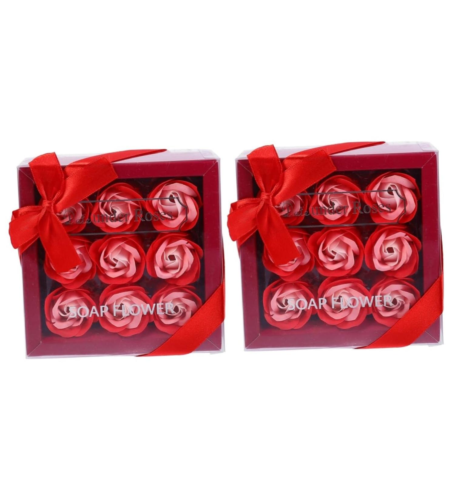 ABOOFAN 2 Boxes Soap Flower Artificial Soap Rose Essential Oil Gifts Birthday Gift Wedding Oil Rose Soap Bridal Gift Festival Soap Rose Bride Rose Box Roses Redx2pcs 14.5x14.5cmx2pcs - Buy Online on GoSupps.com